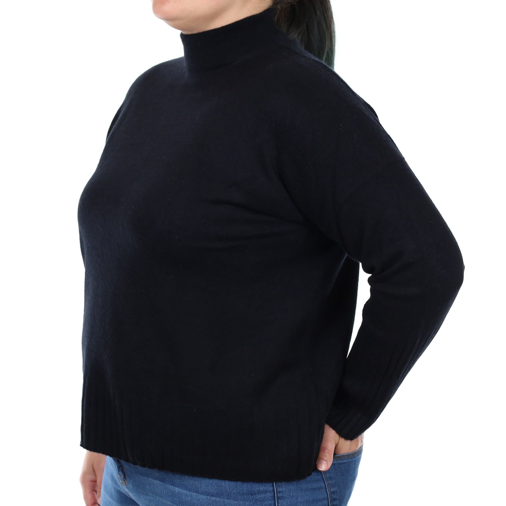 Black Cashmere Turtle Neck Jumper Large