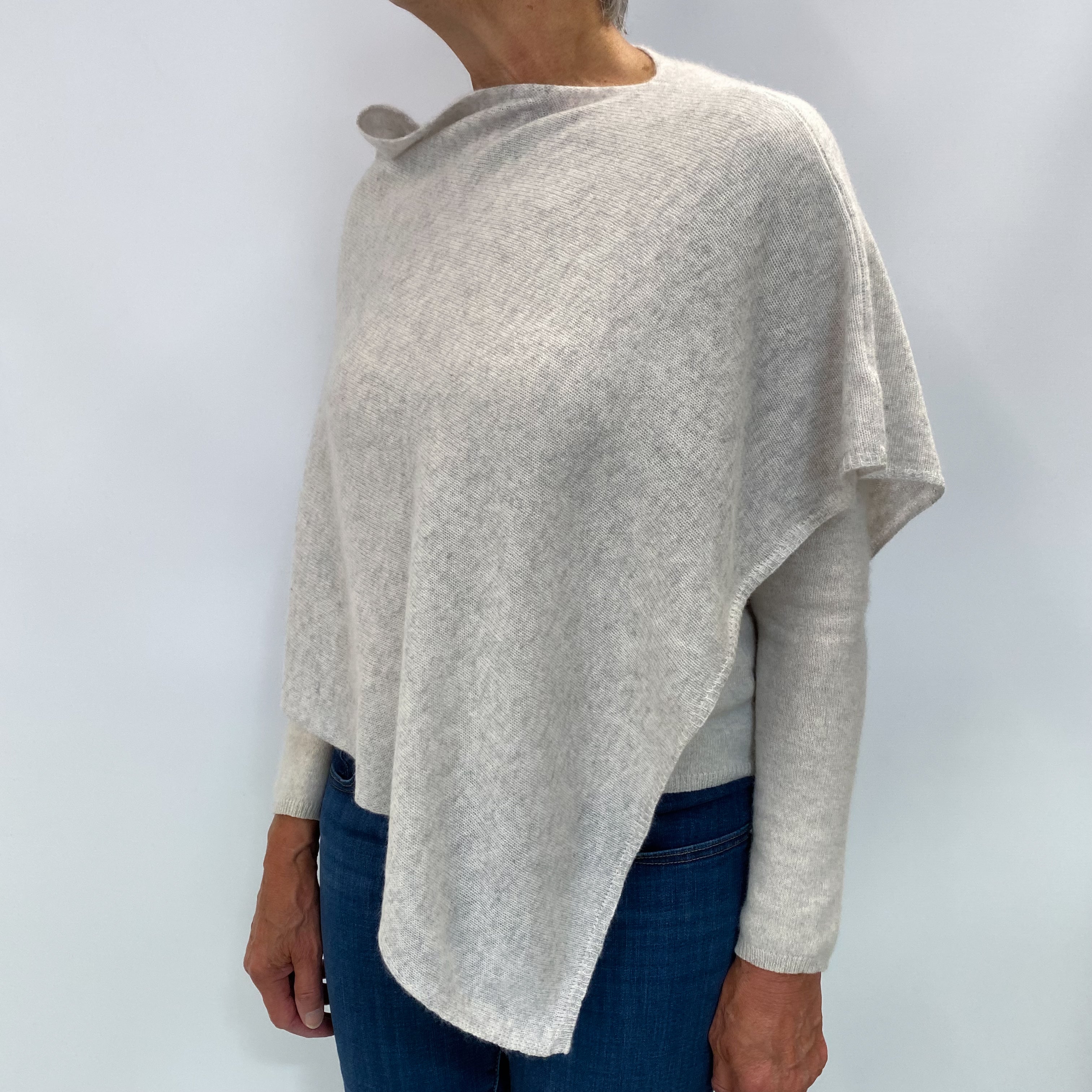 Mist Grey Cashmere Poncho One Size