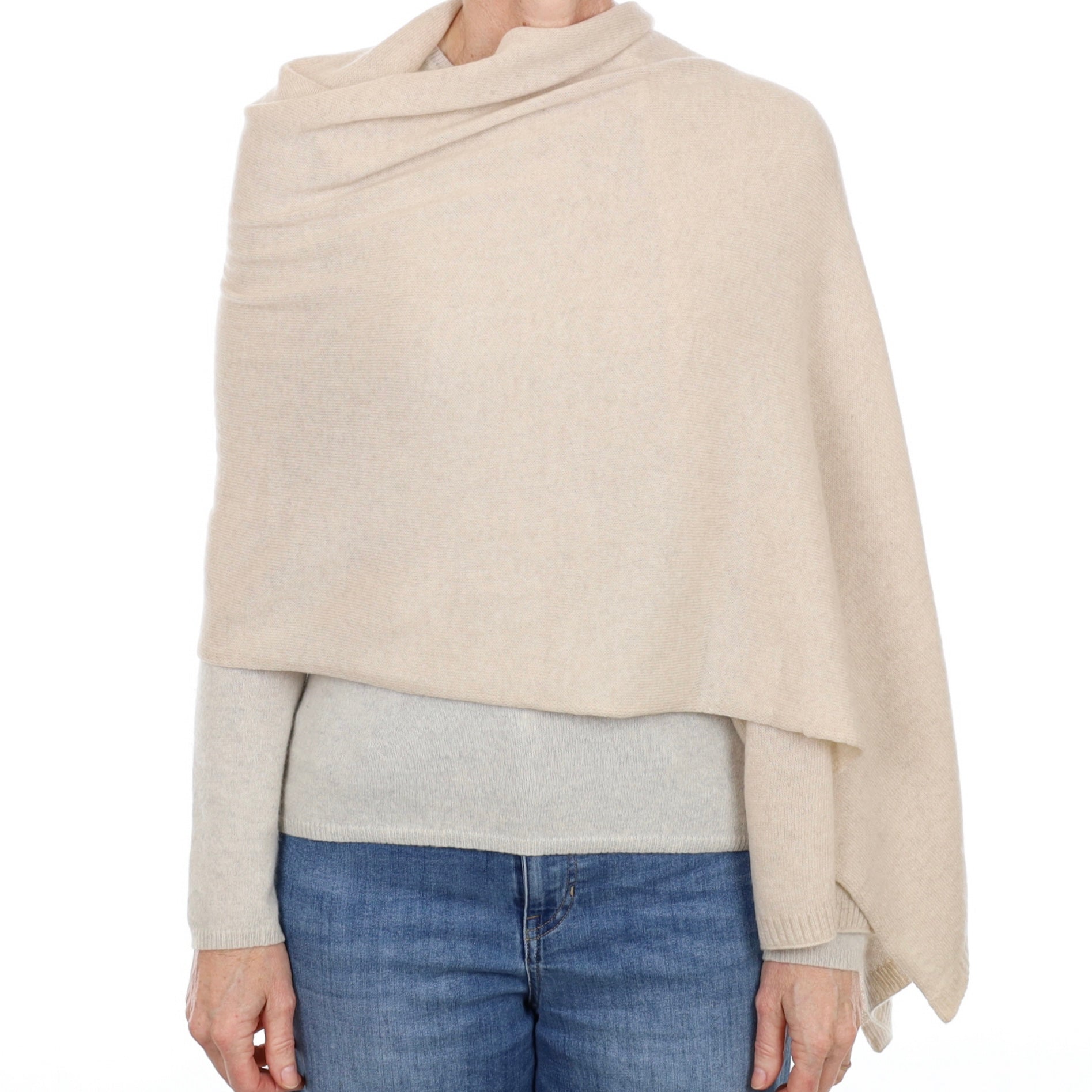 Brand New Sand Beige Recycled Cashmere Wrap