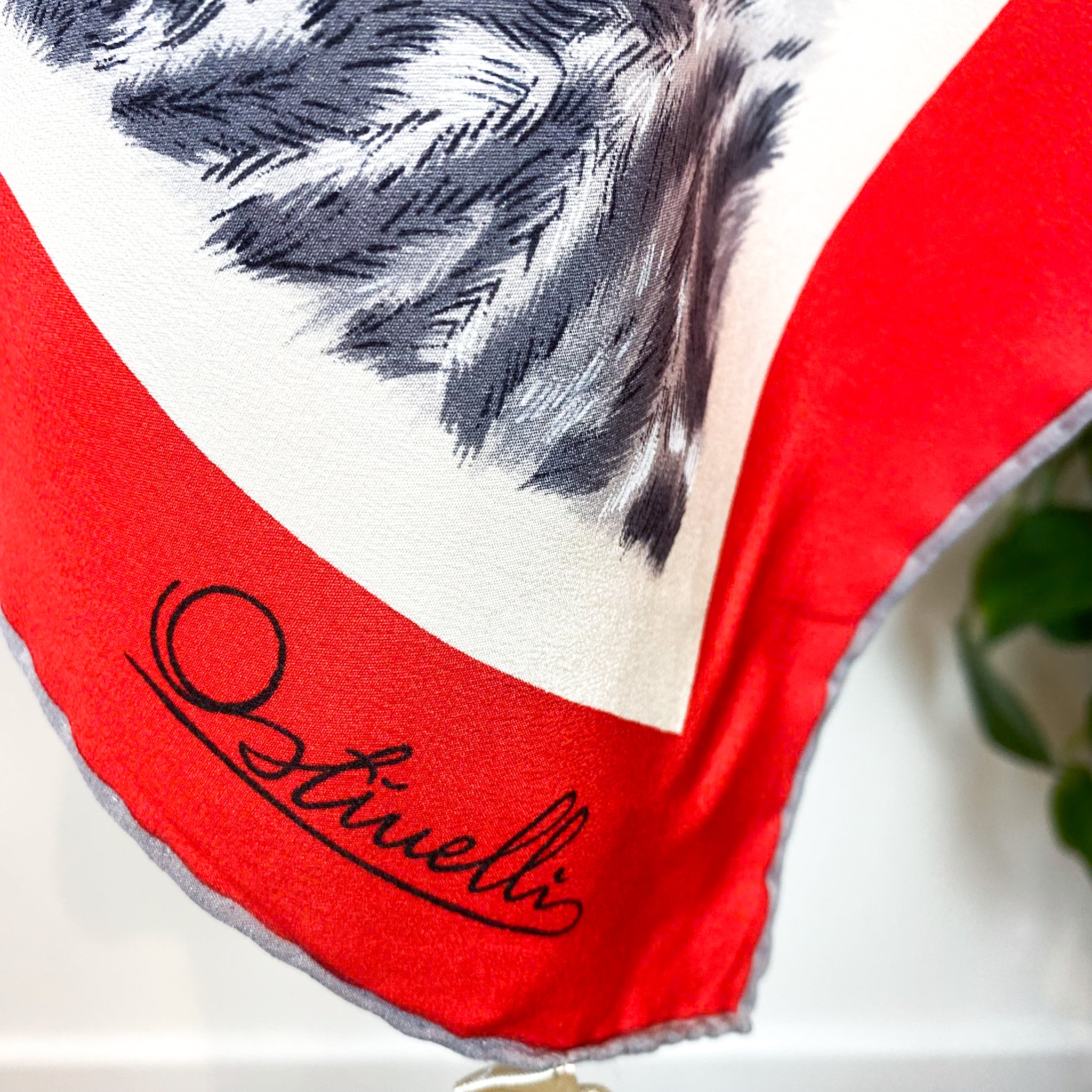 Unworn 1970s Ostinelli Italian Silk Scarf