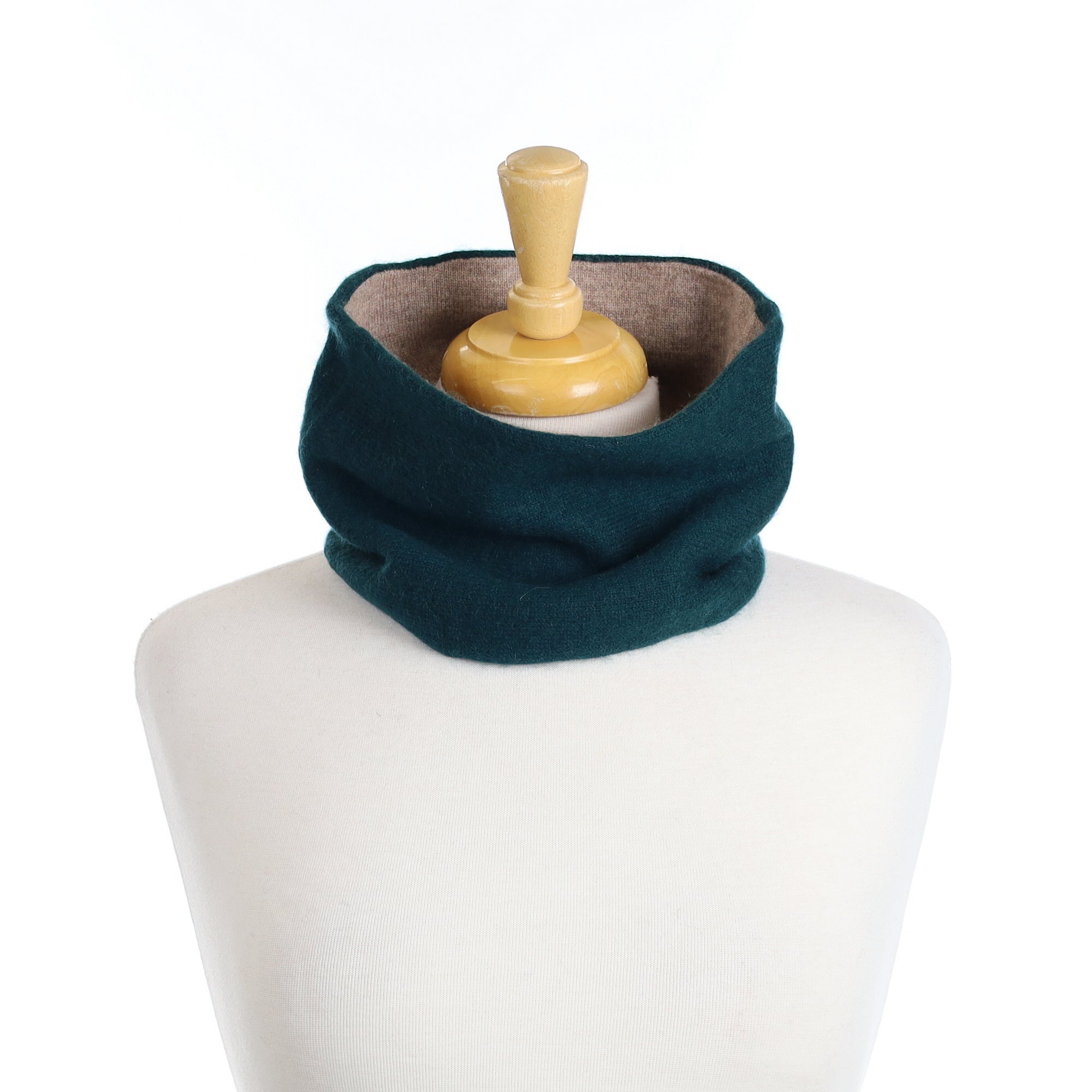 Oatmeal and Bottle Green Neck Warmer