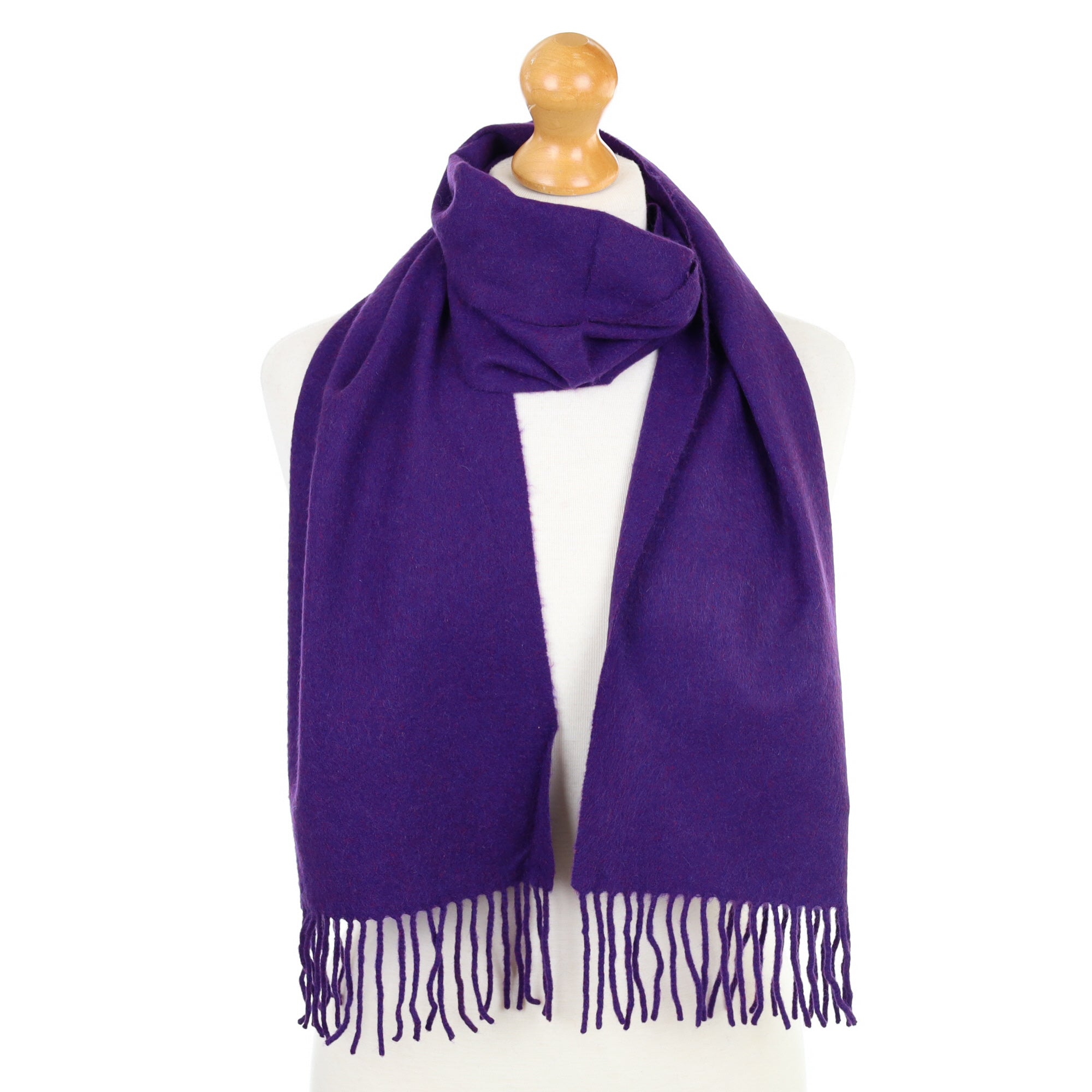 Indigo Purple Fringed Cashmere Woven Scarf