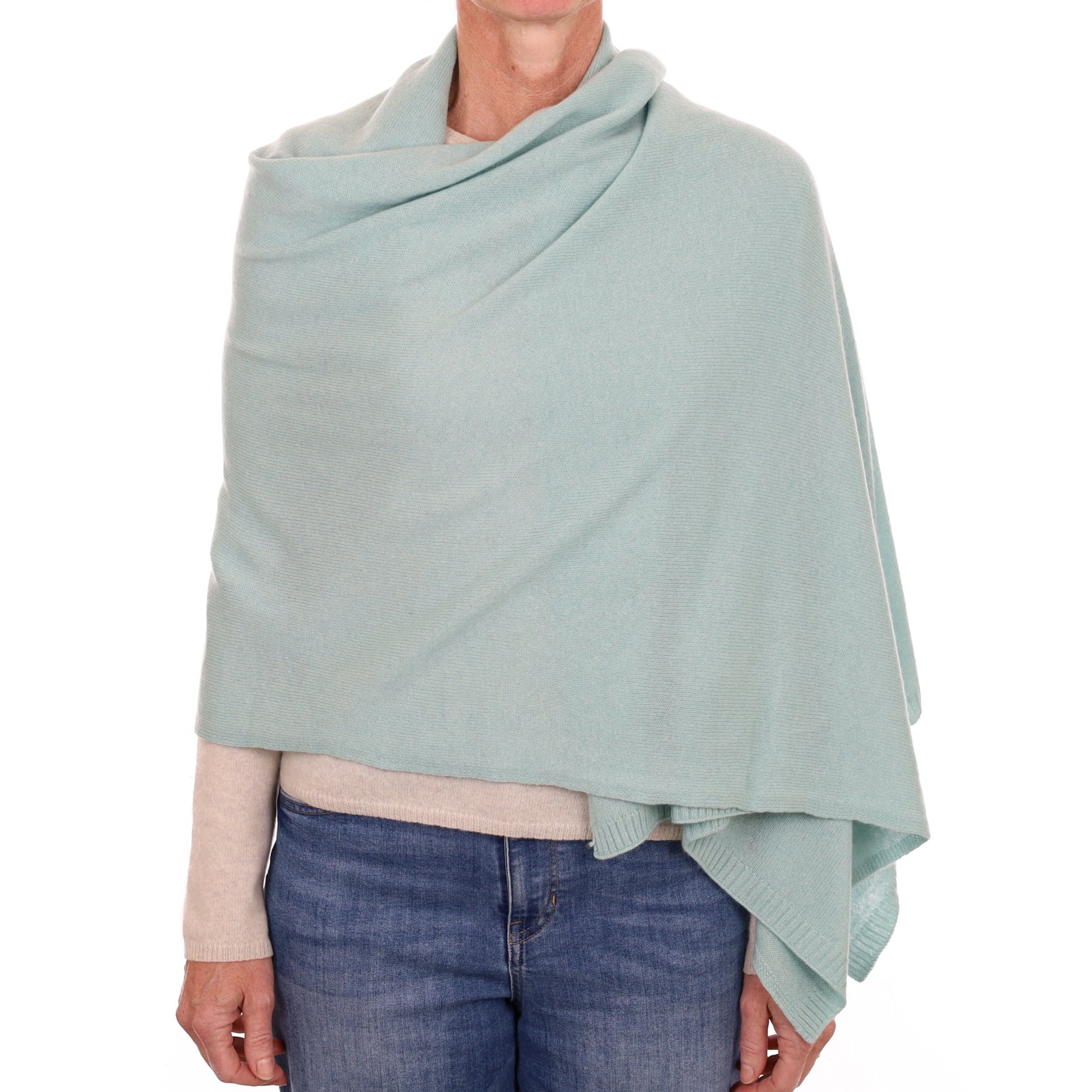 Brand New Aqua Recycled Cashmere Wrap