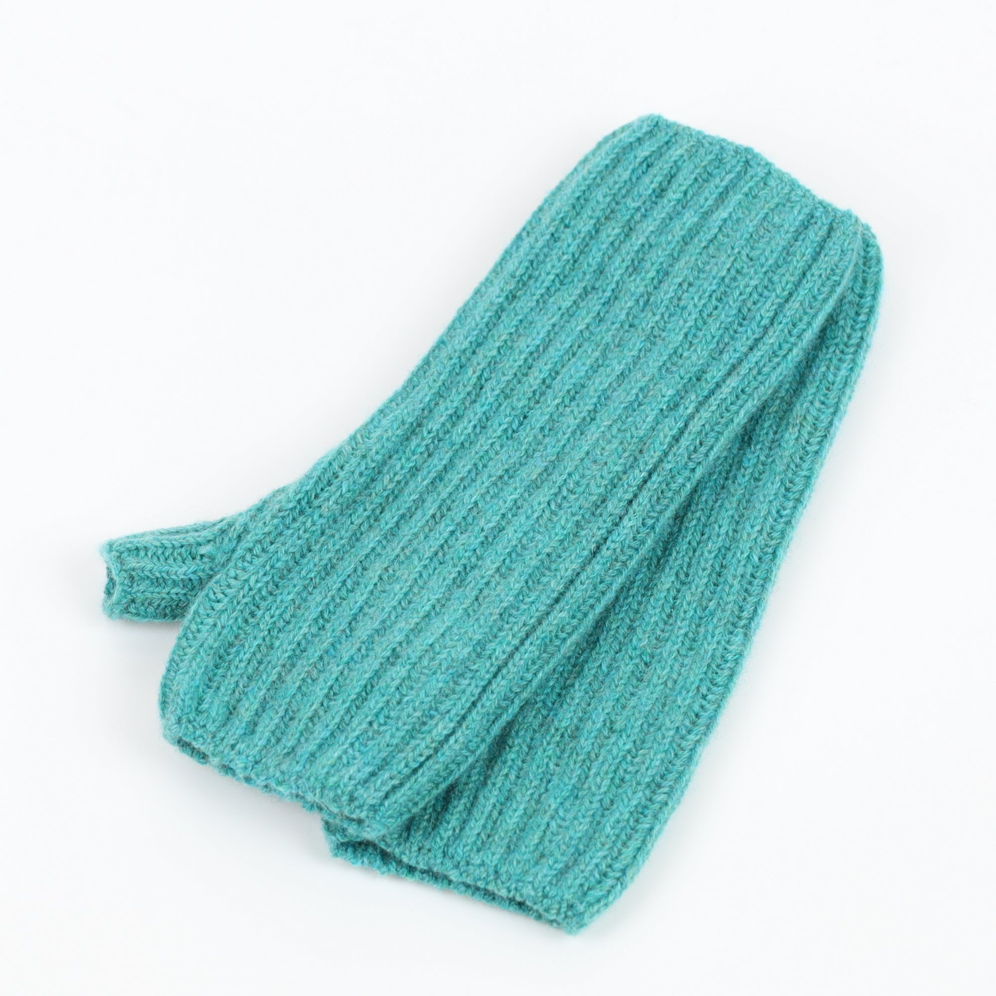 Brand New Scottish Seafoam Green Ribbed Fingerless Gloves