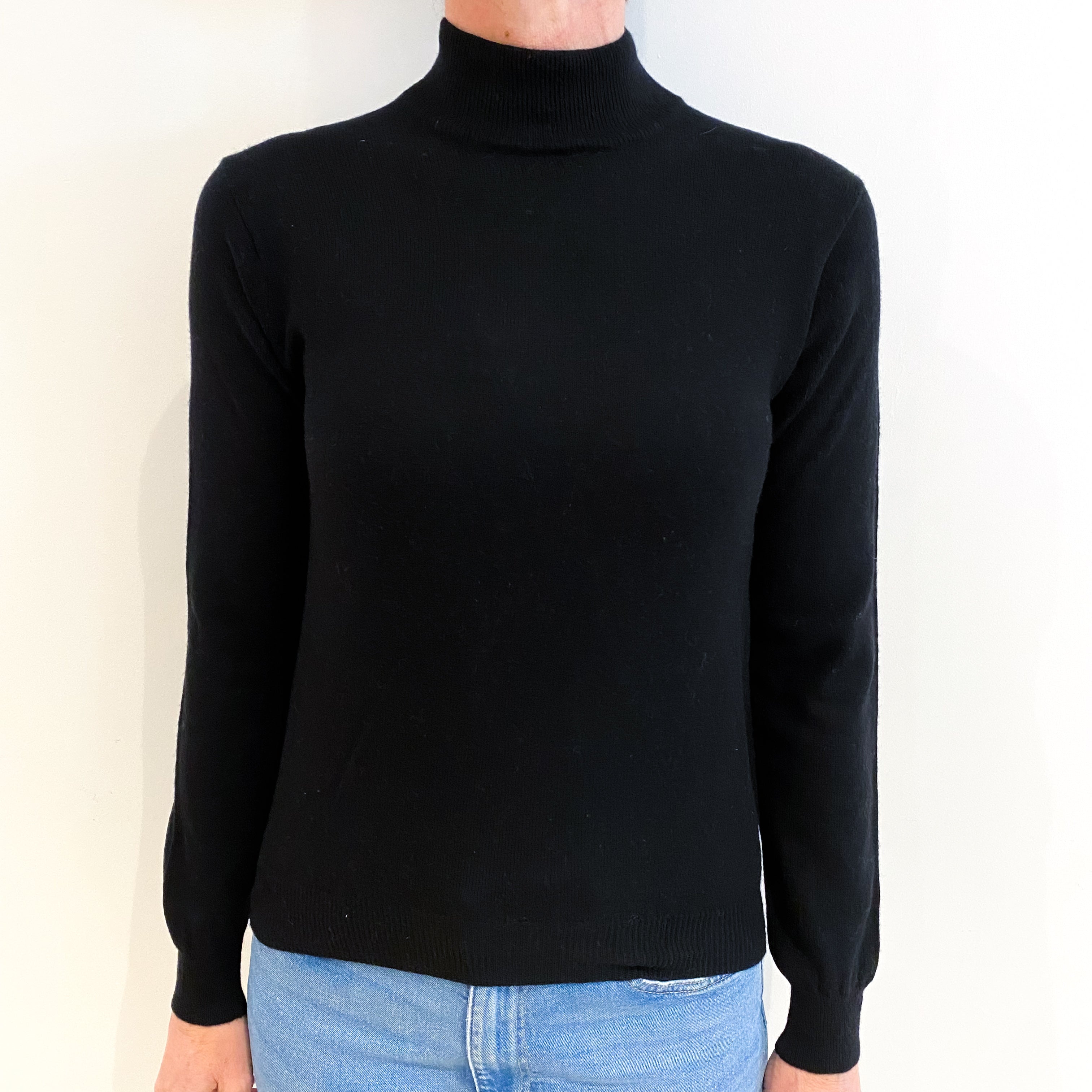 Black Cashmere Turtle Neck Jumper Small