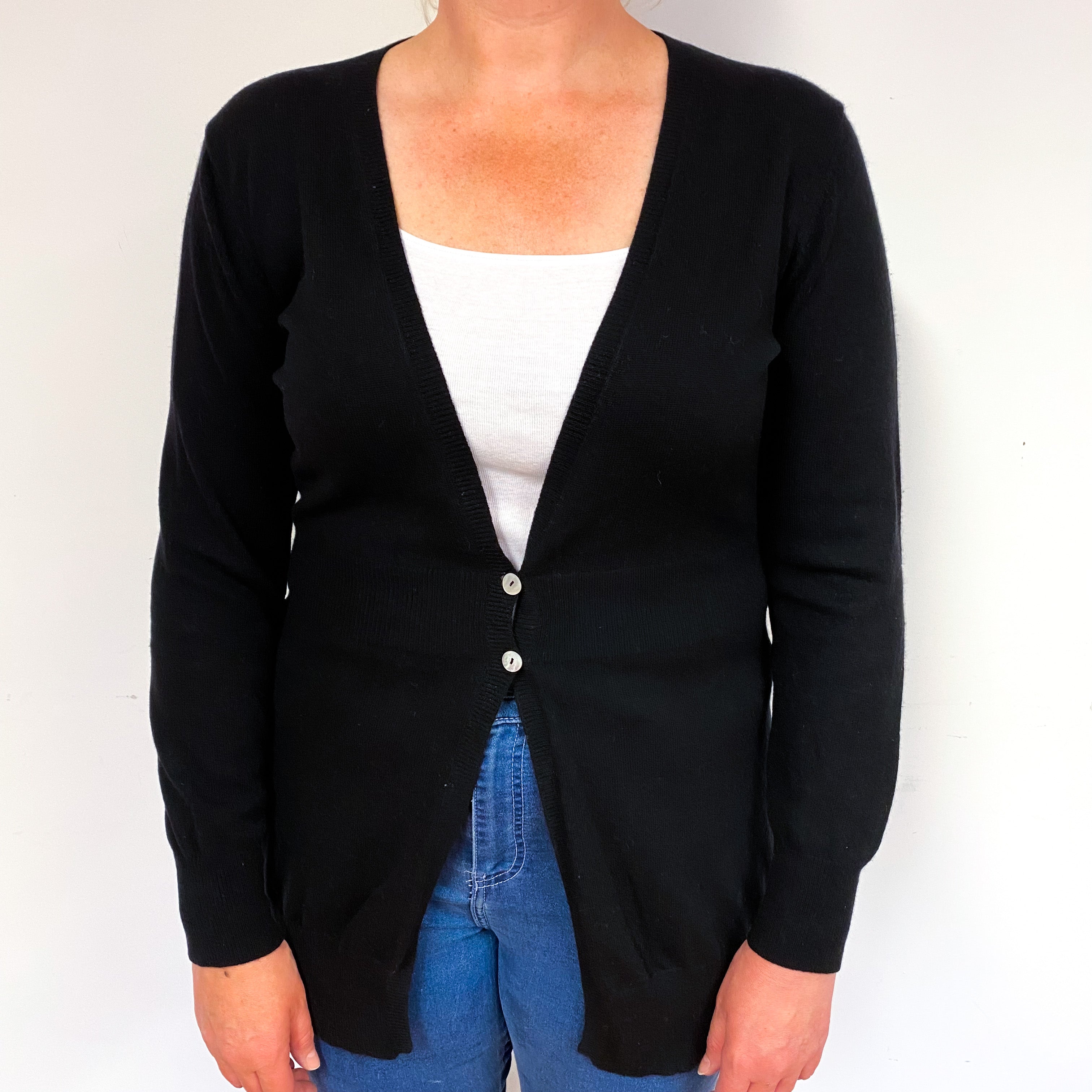 Black Cashmere Empire Waist Cardigan Large