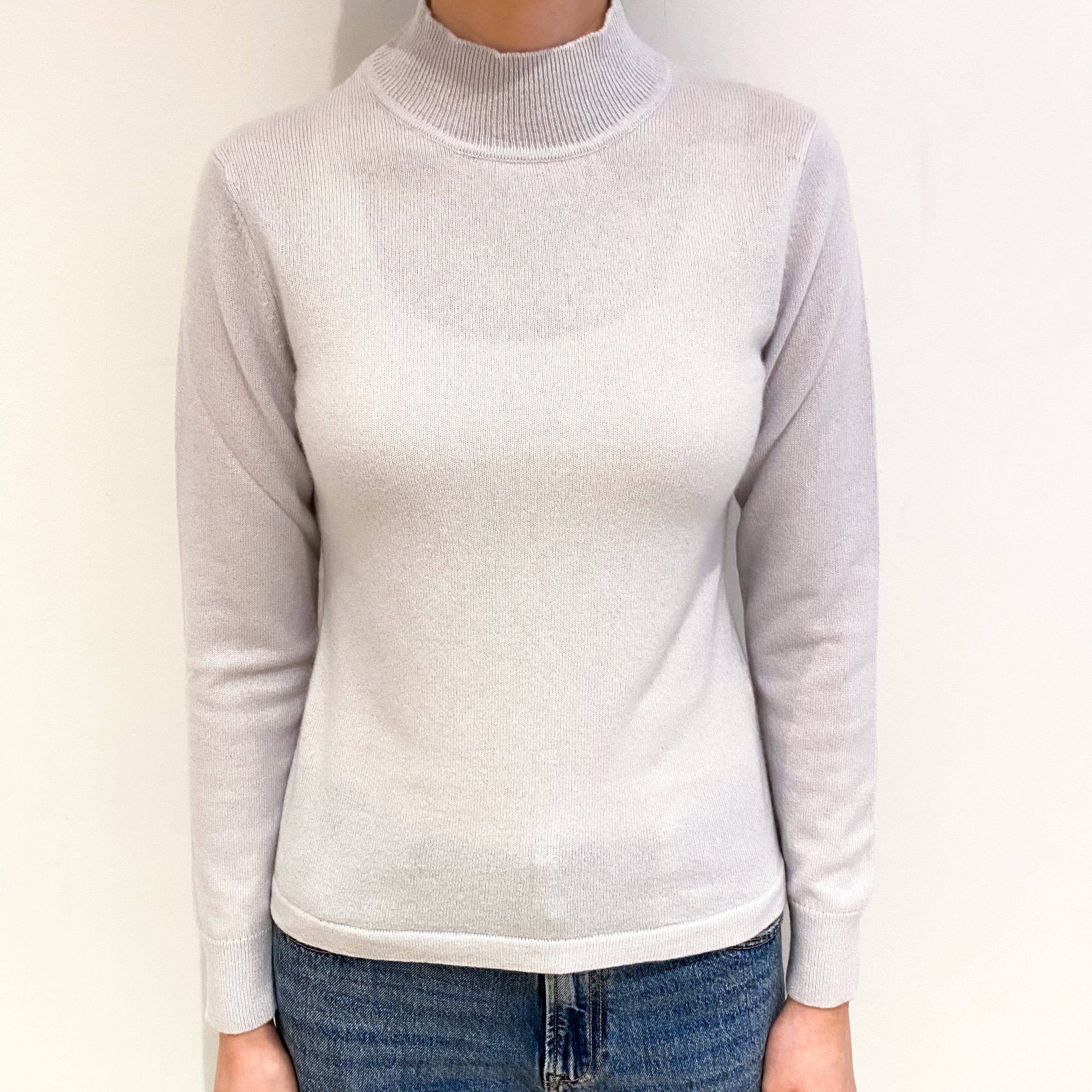 Ice Grey Cashmere Turtle Neck Jumper Extra Small