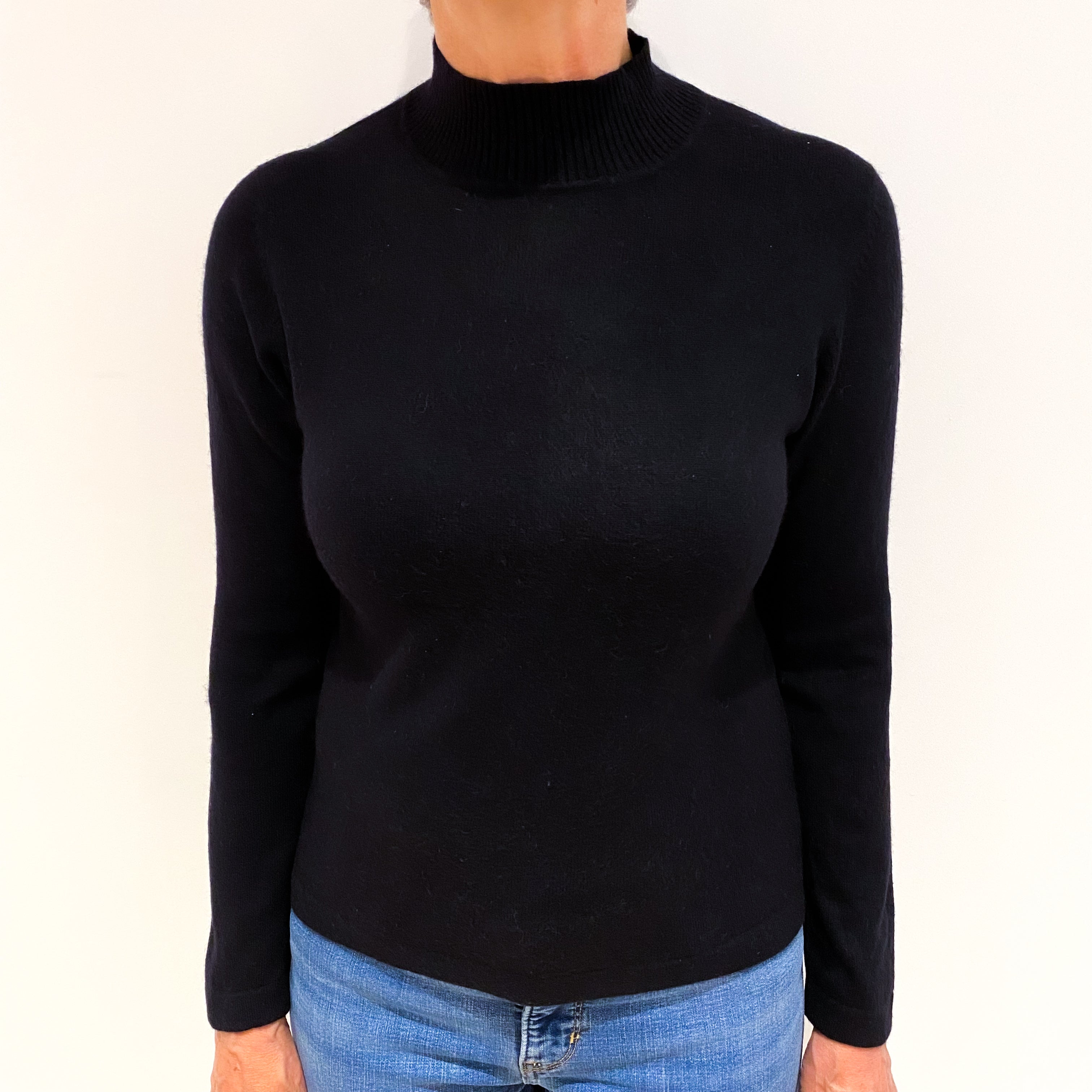 Black Cashmere Turtle Neck Jumper Medium