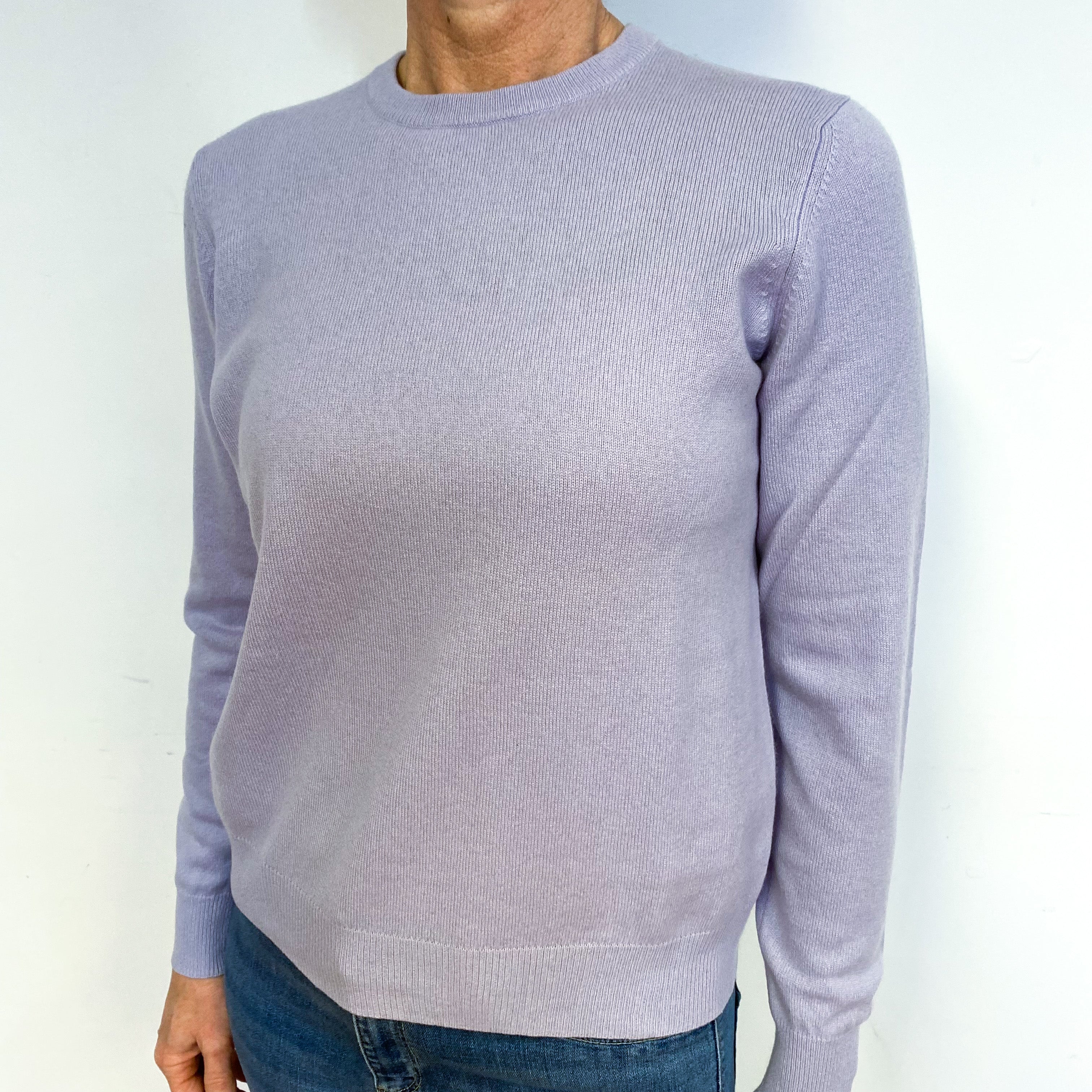 Pale Lavender Cashmere Crew Neck Jumper Medium