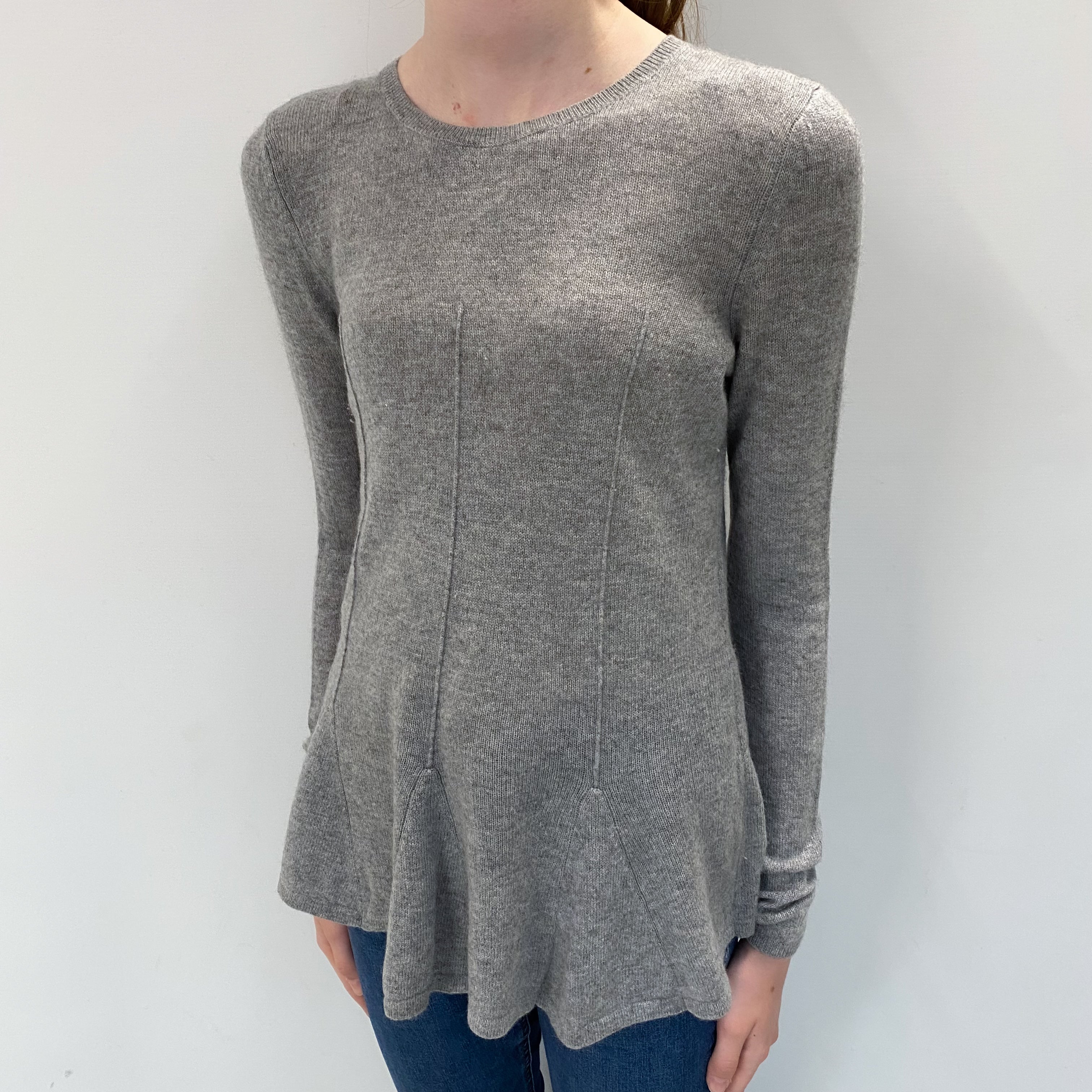 Smoke Grey Cashmere Crew Neck Jumper Extra Small