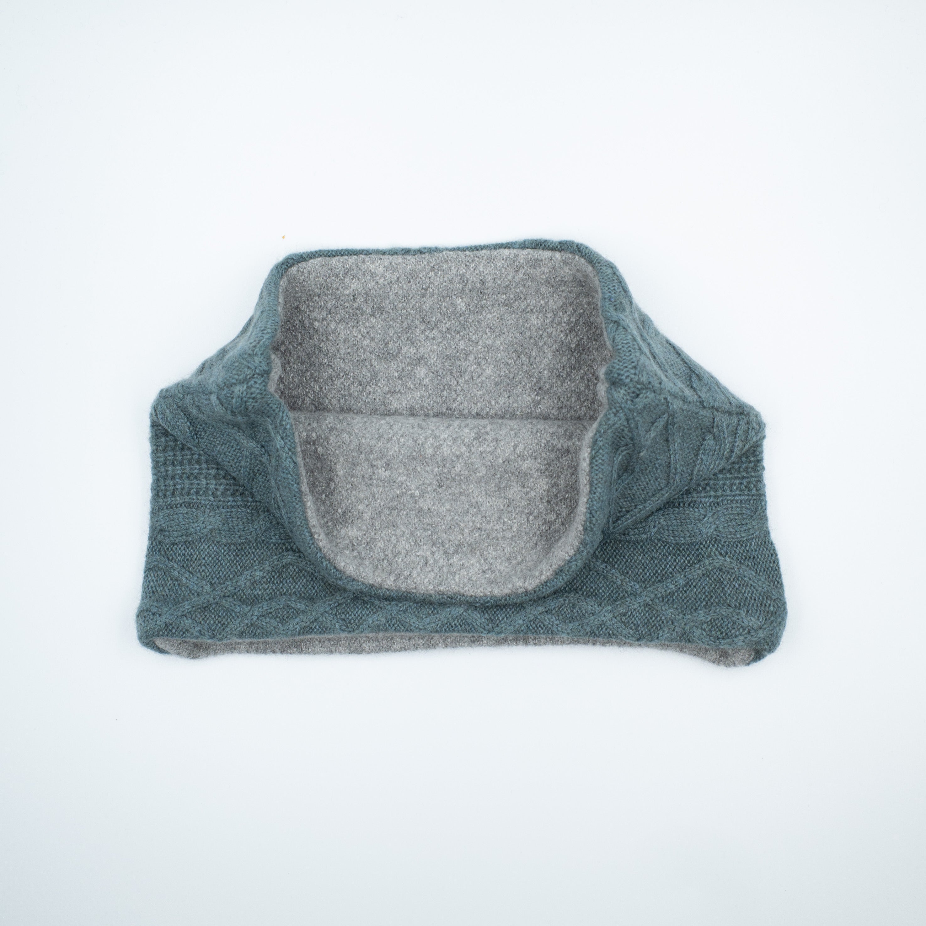 Spruce Green Cable and Grey Neck Warmer