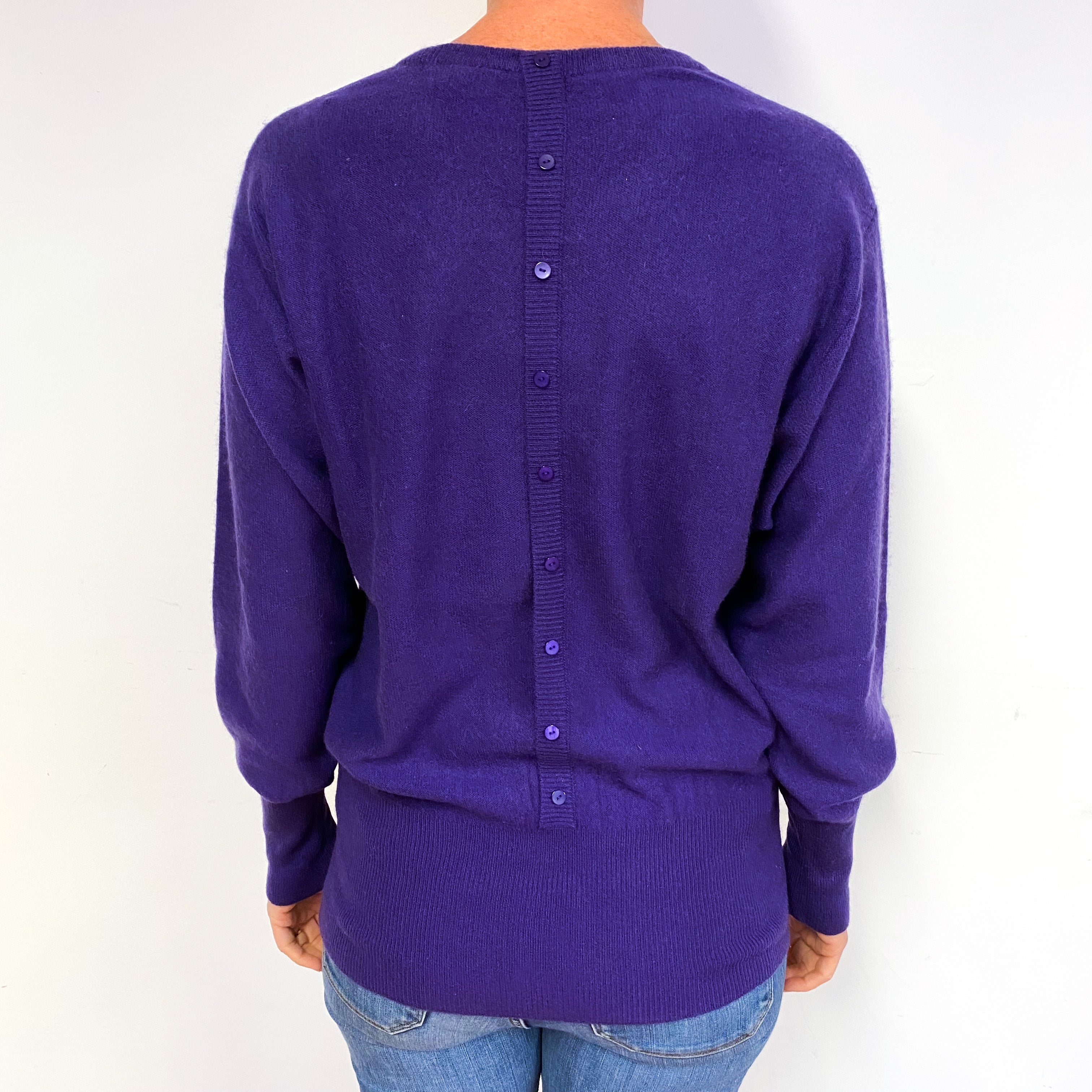 Violet Purple Cashmere Crew Neck Jumper Medium