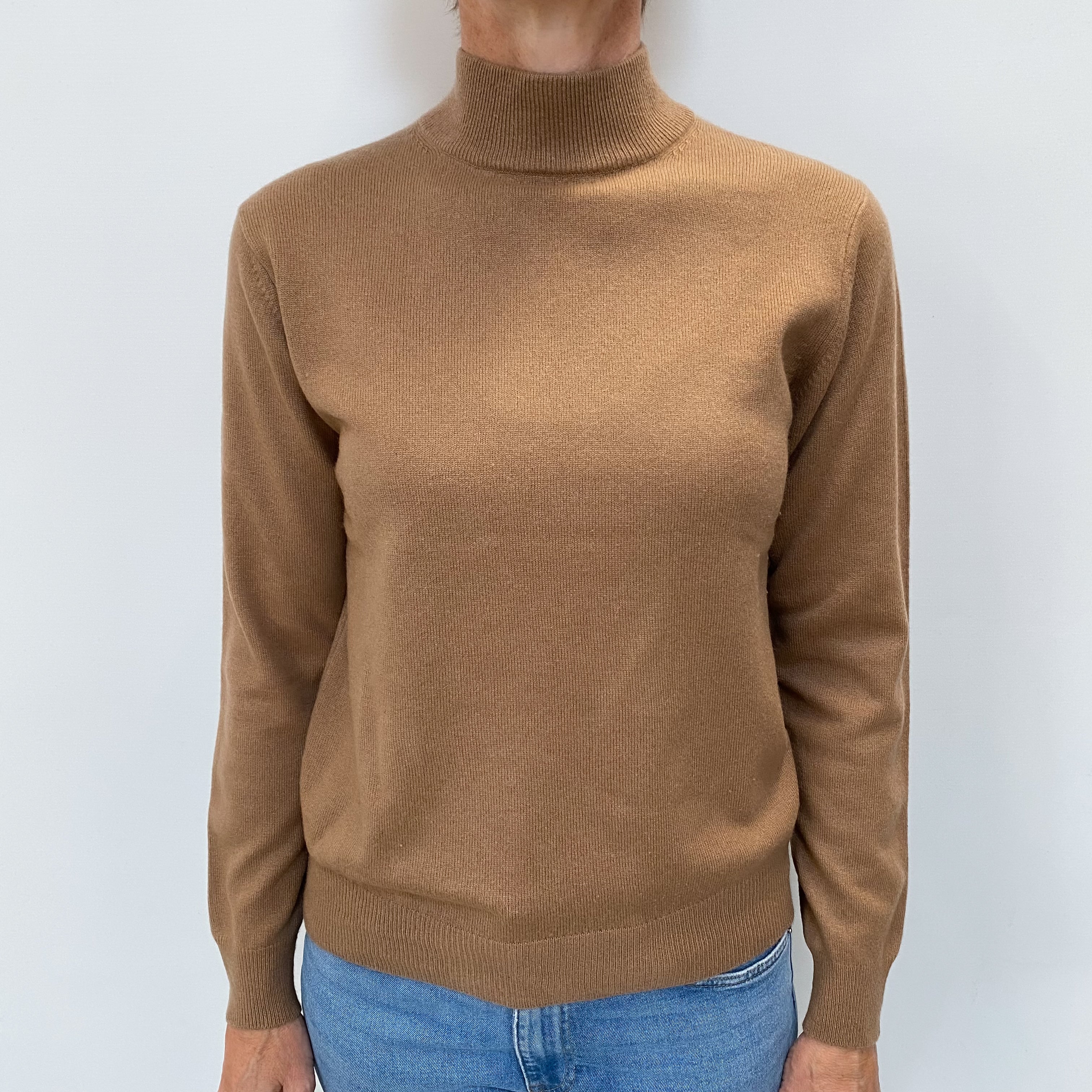 Toffee Cashmere Turtle Neck Jumper Small