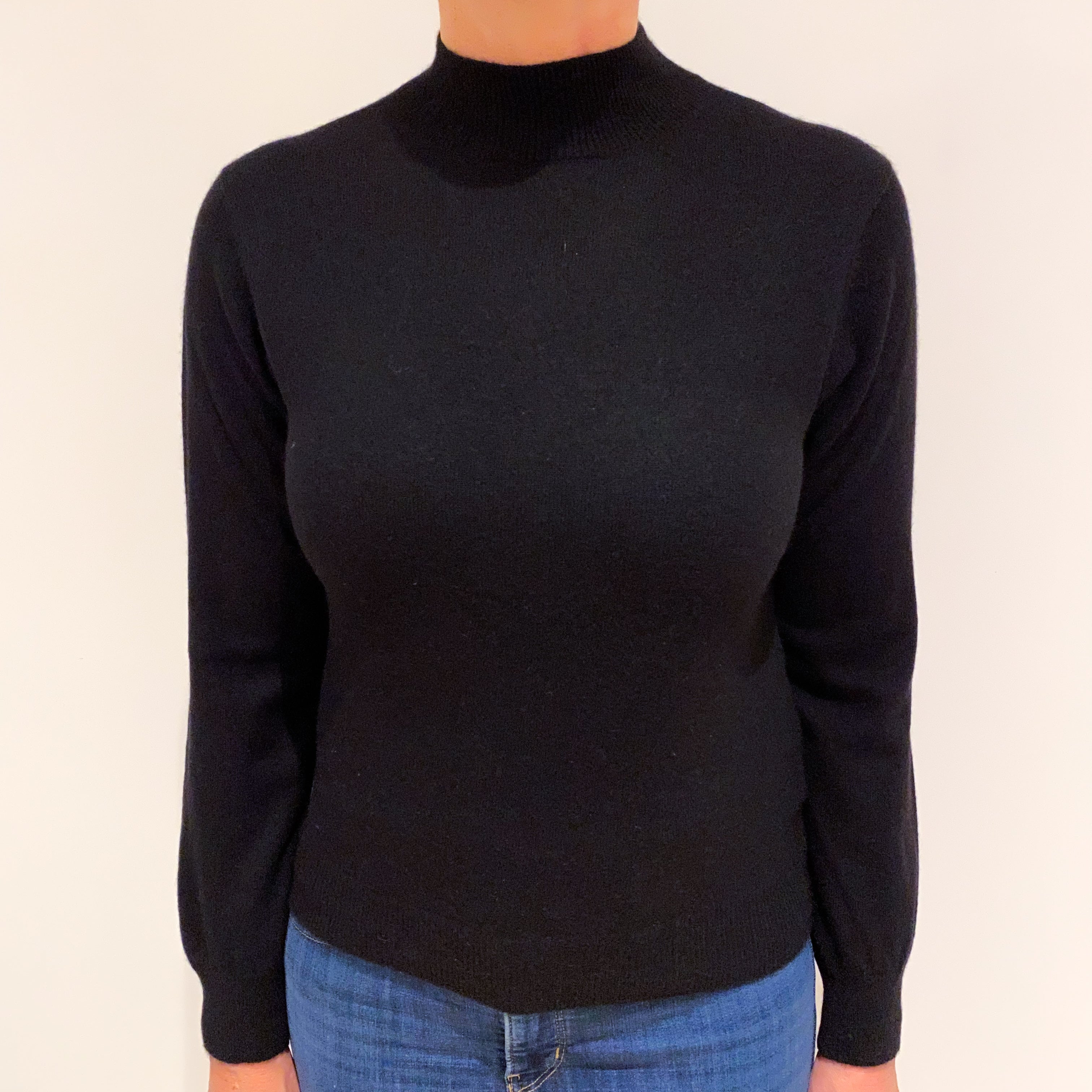 Black Cashmere Turtle Neck Jumper Medium