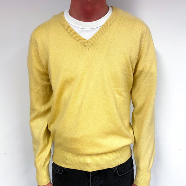 Yellow cashmere sweater on sale mens