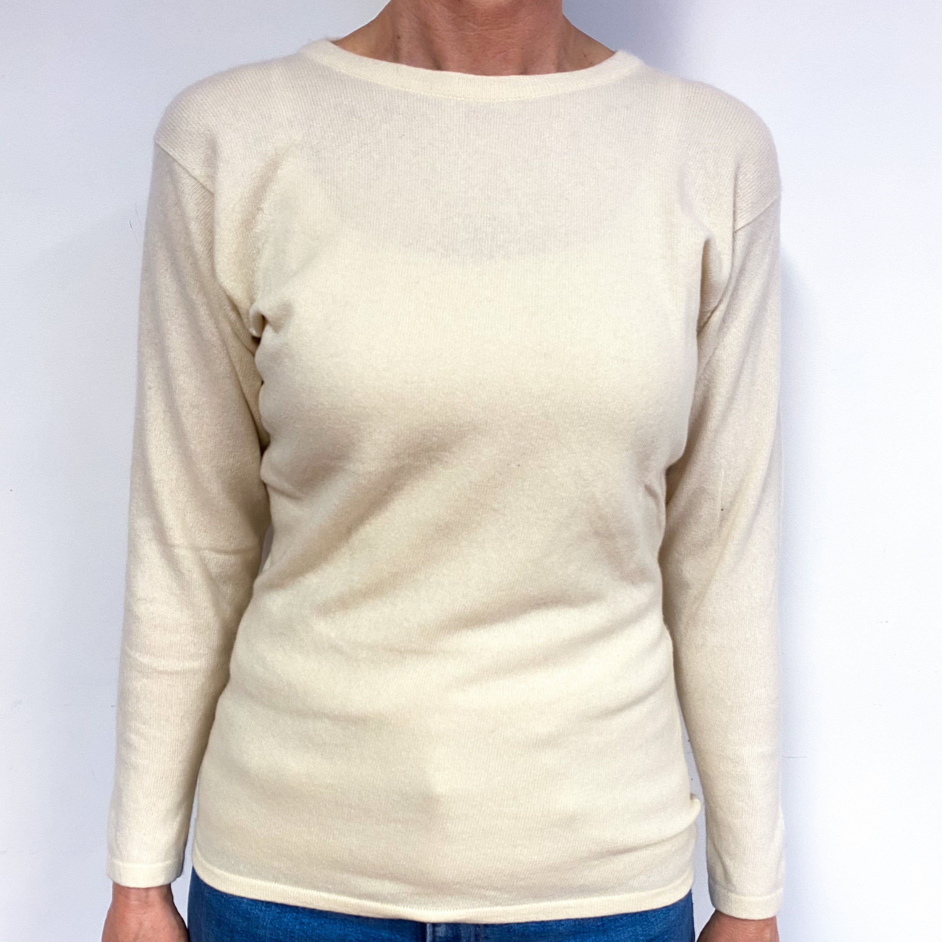 Warm Cream Cashmere Crew Neck Jumper Medium