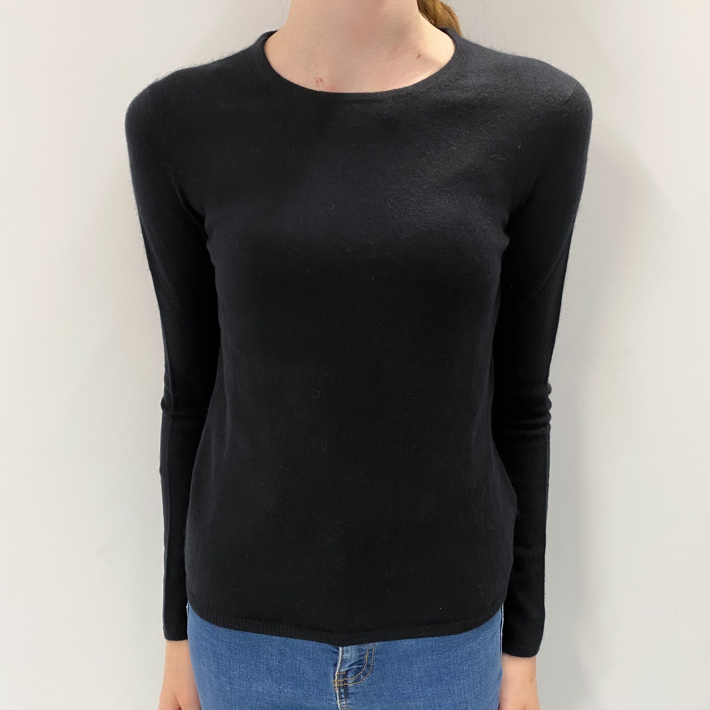 Black Cashmere Crew Neck Jumper Extra Small