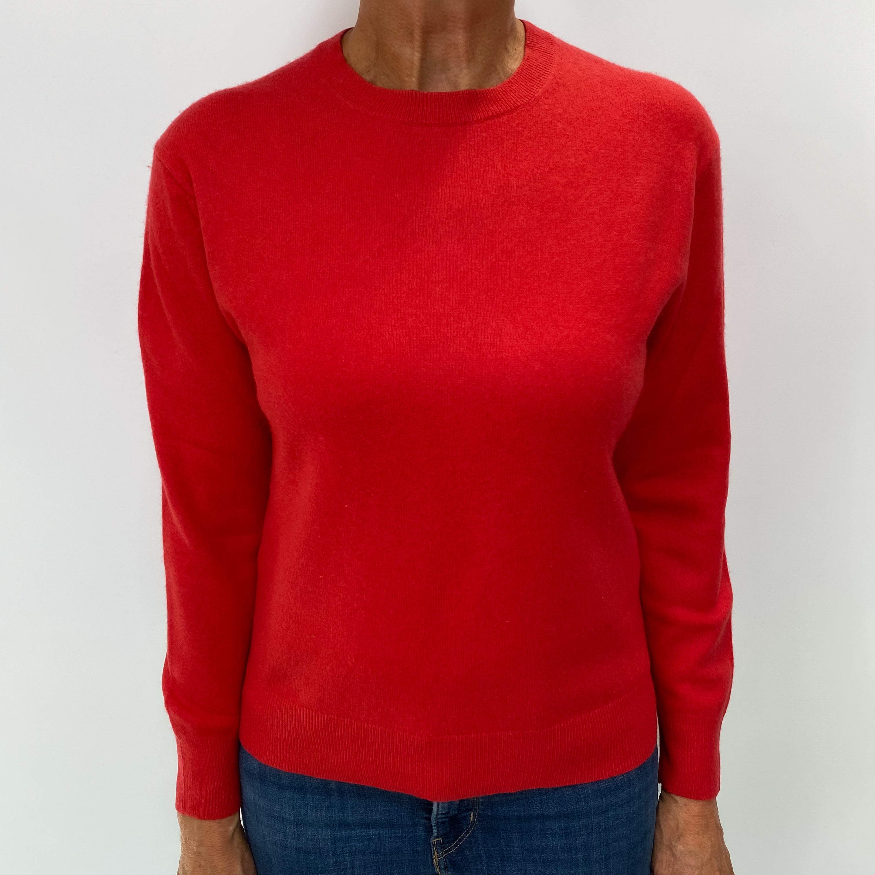 Watermelon Red Cashmere Crew Neck Jumper Medium