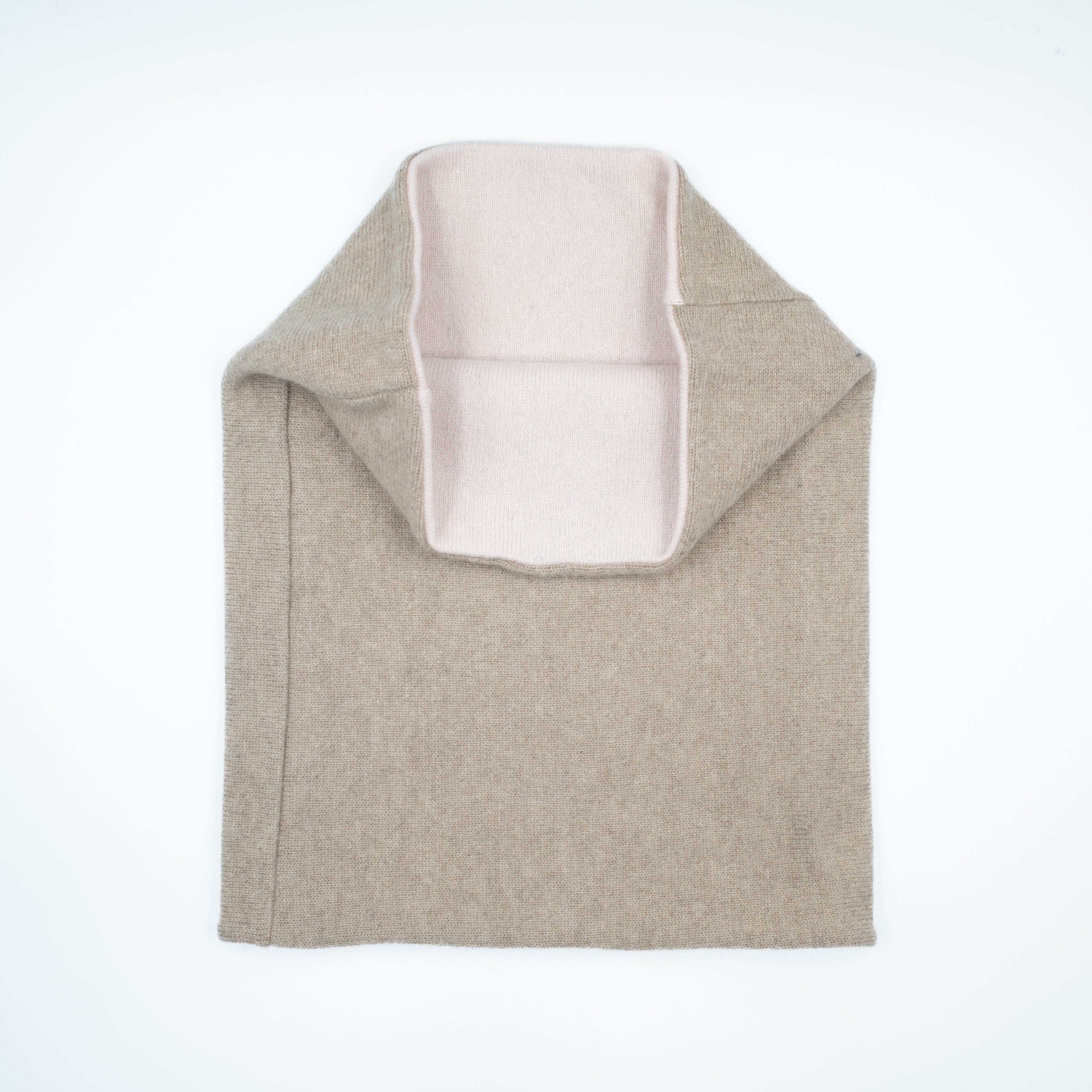 Biscuit Beige and Baby Pink Double Layered Snood