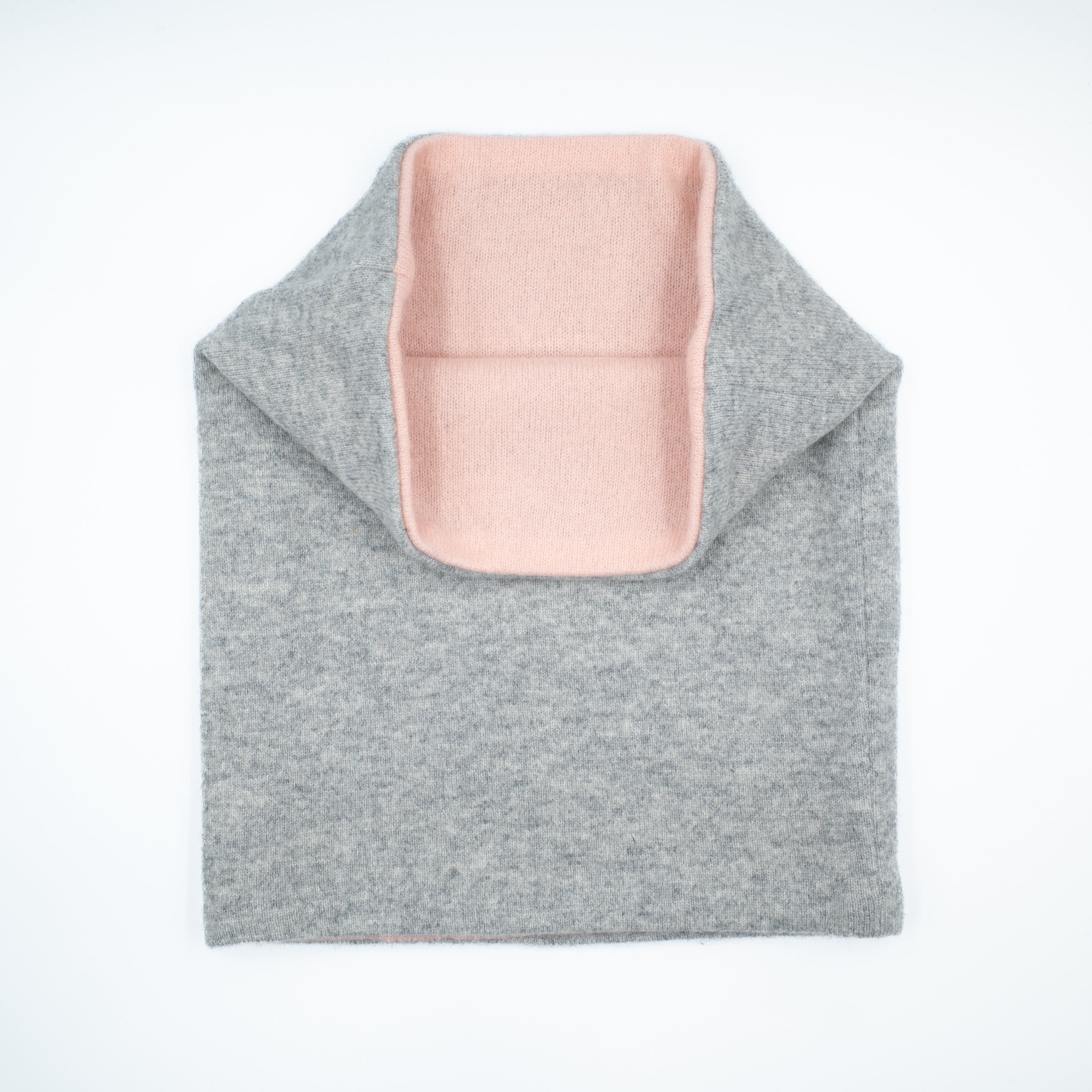 Ash Grey and Pink Double Layered Snood