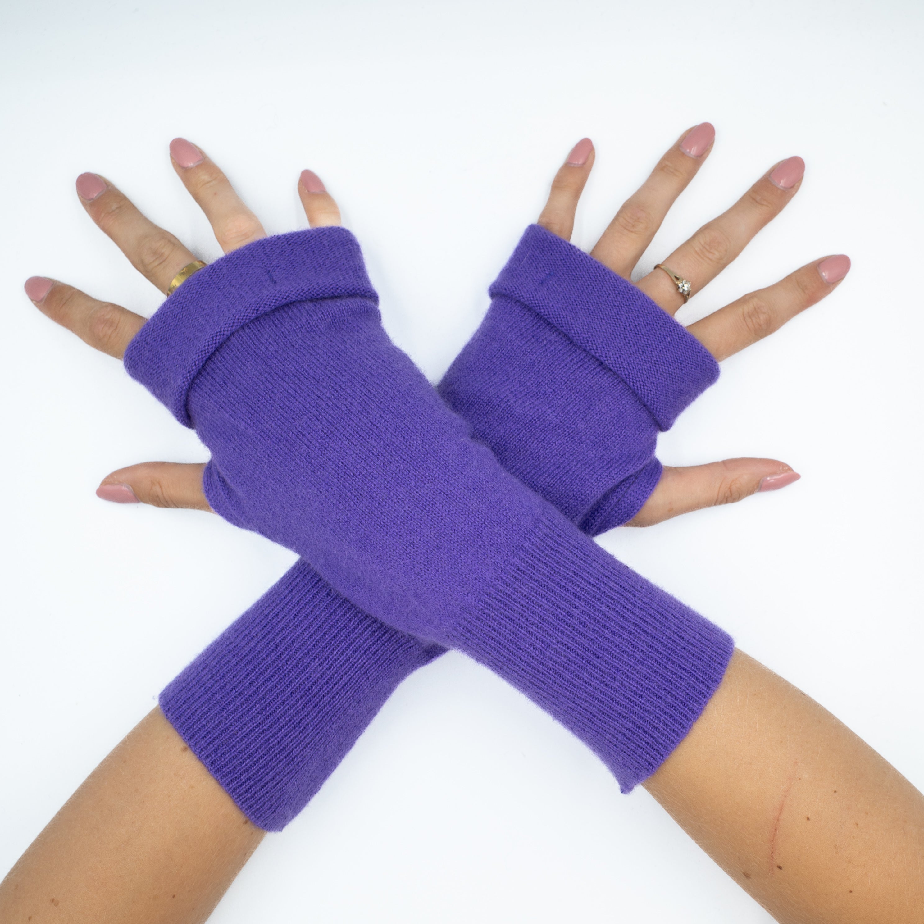 Electric Purple Fingerless Gloves