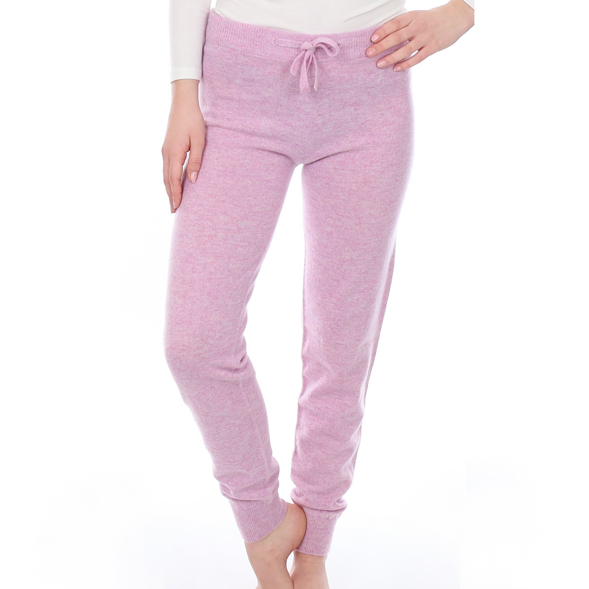 Brand New Scottish Mauve Pink Cashmere Slim Fit Lounge Pants Extra Small