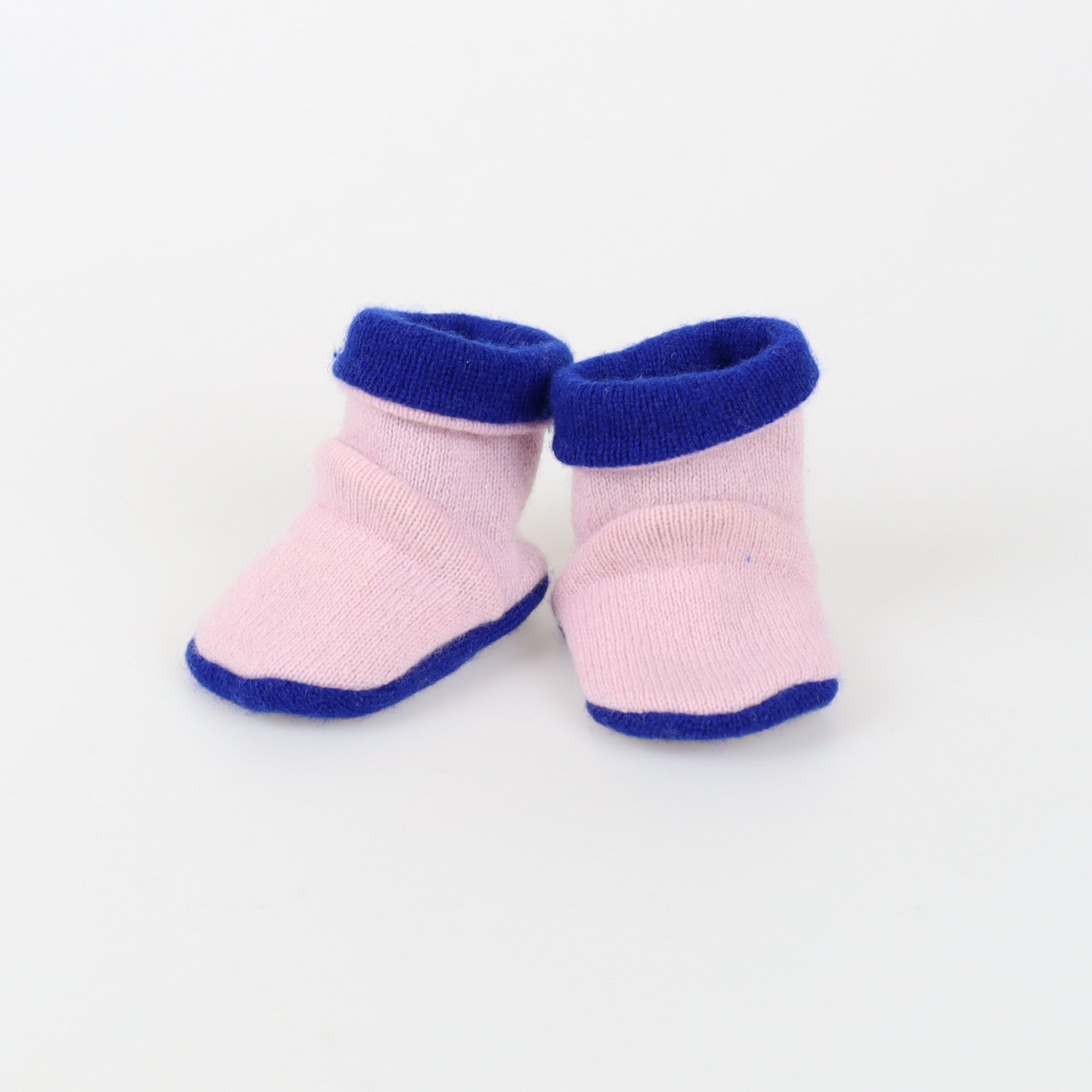 Ice Pink and Royal Blue Cashmere Baby Boots