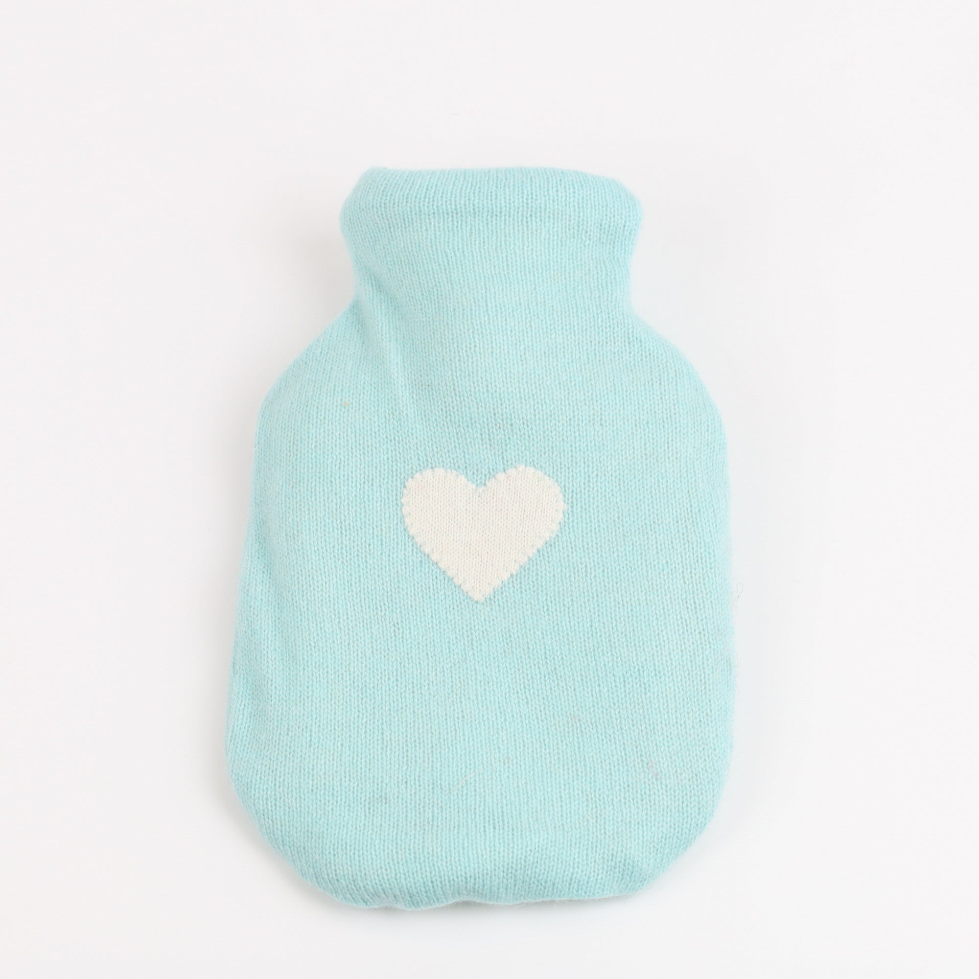 Mint Green Cream Heart Small Cashmere Hot Water Bottle