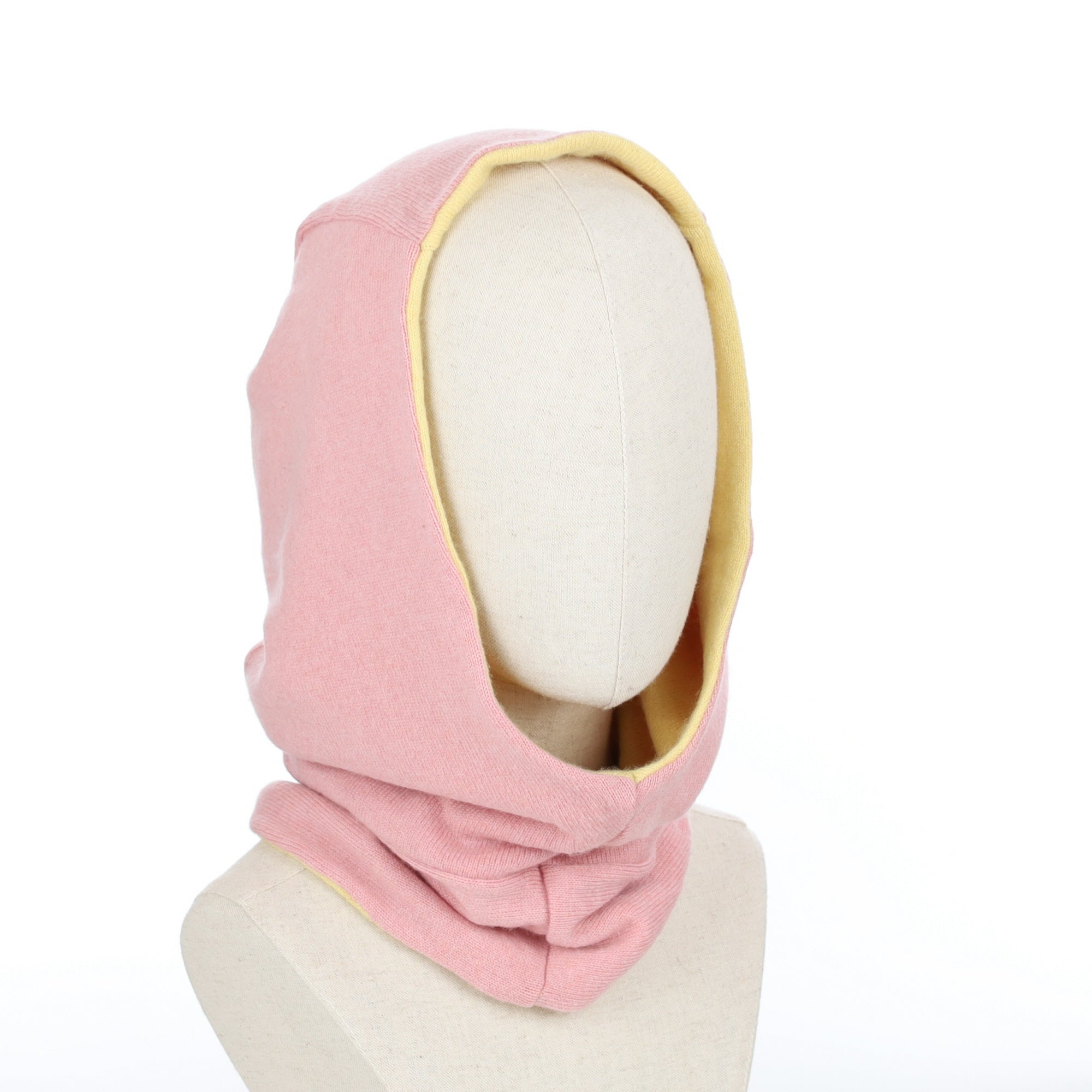 Blush Pink and Primrose Luxury Reversible Cashmere Hood Unisex