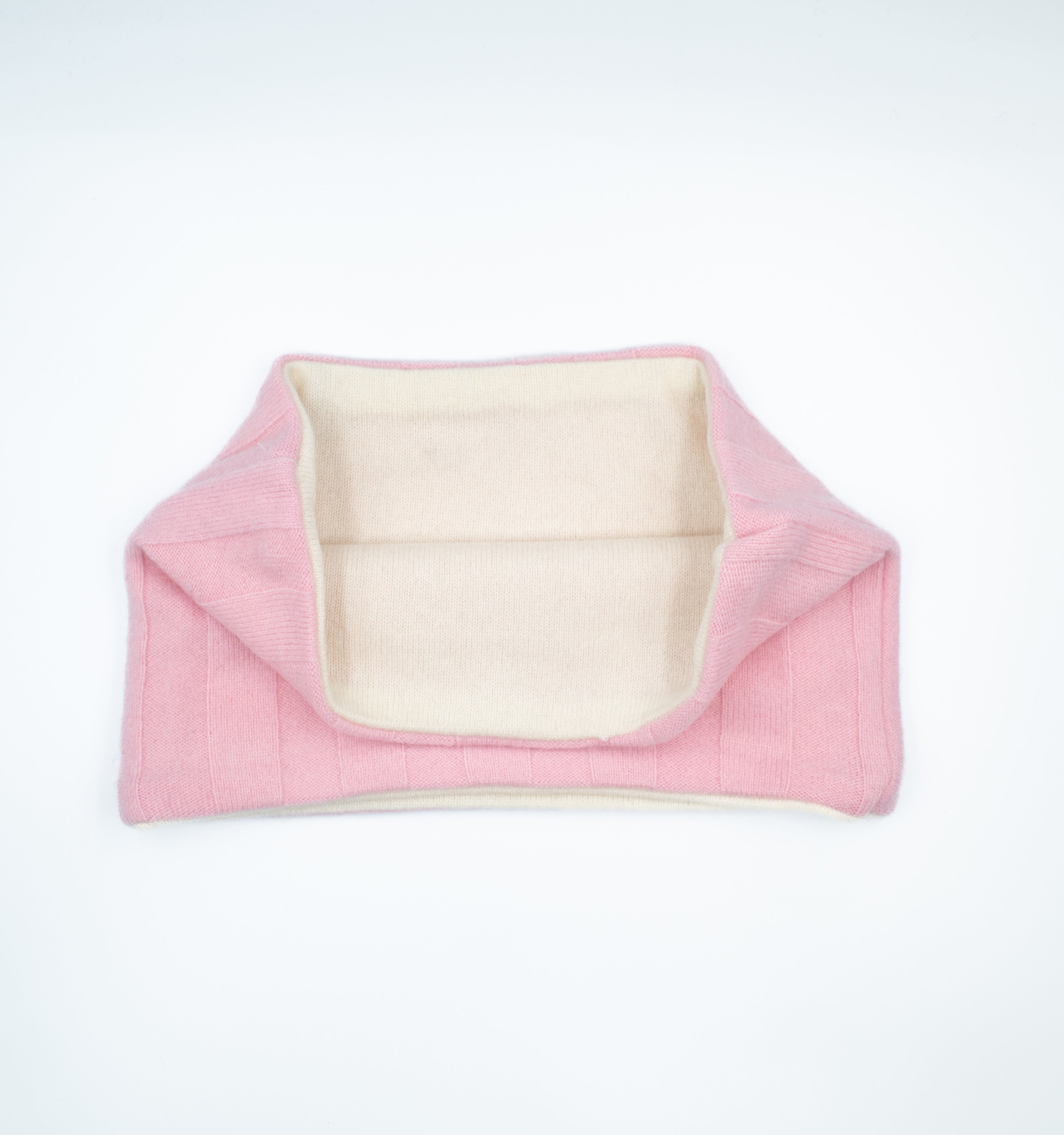 Carnation Pink and Cream Neck Warmer