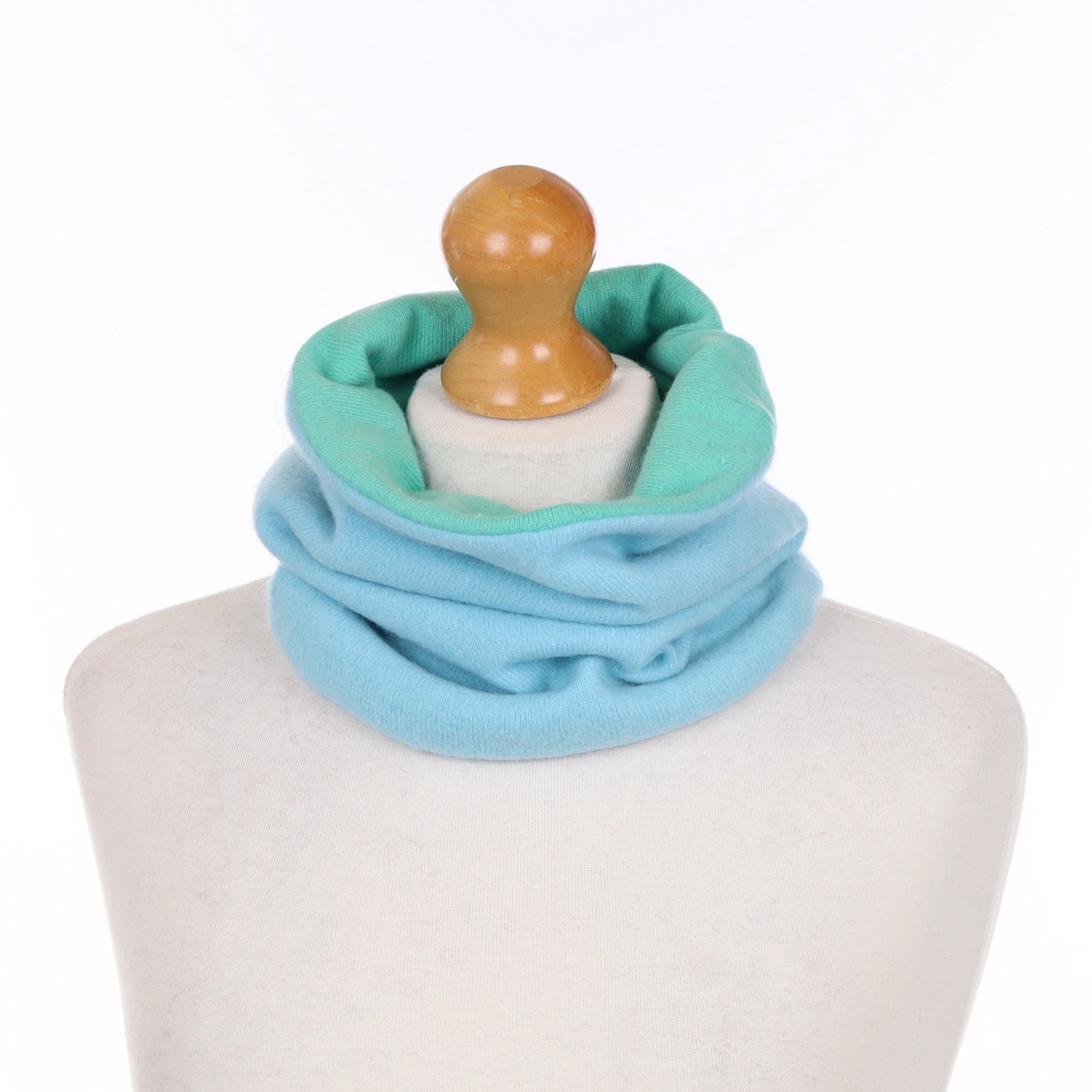 Aqua and Deep Mint Luxury Double Layered Snood