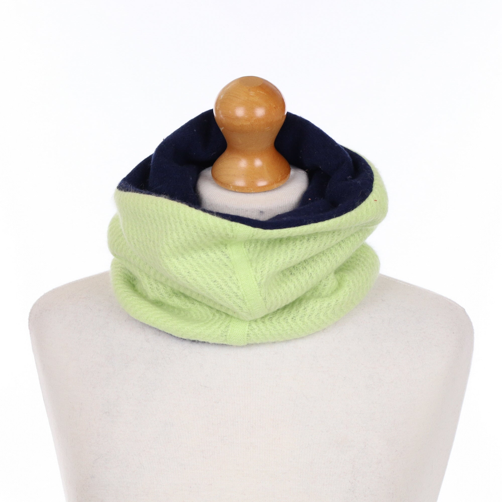 Chartreuse and Navy Luxury Double Layered Snood