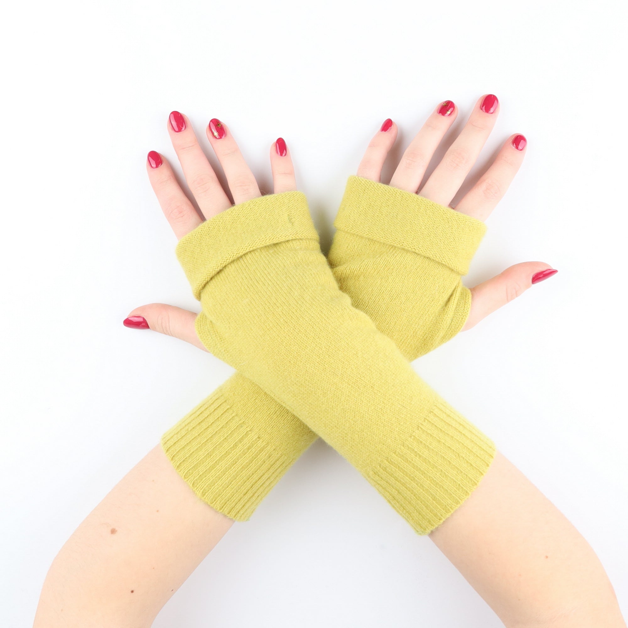 Chartreuse Green Fingerless Gloves