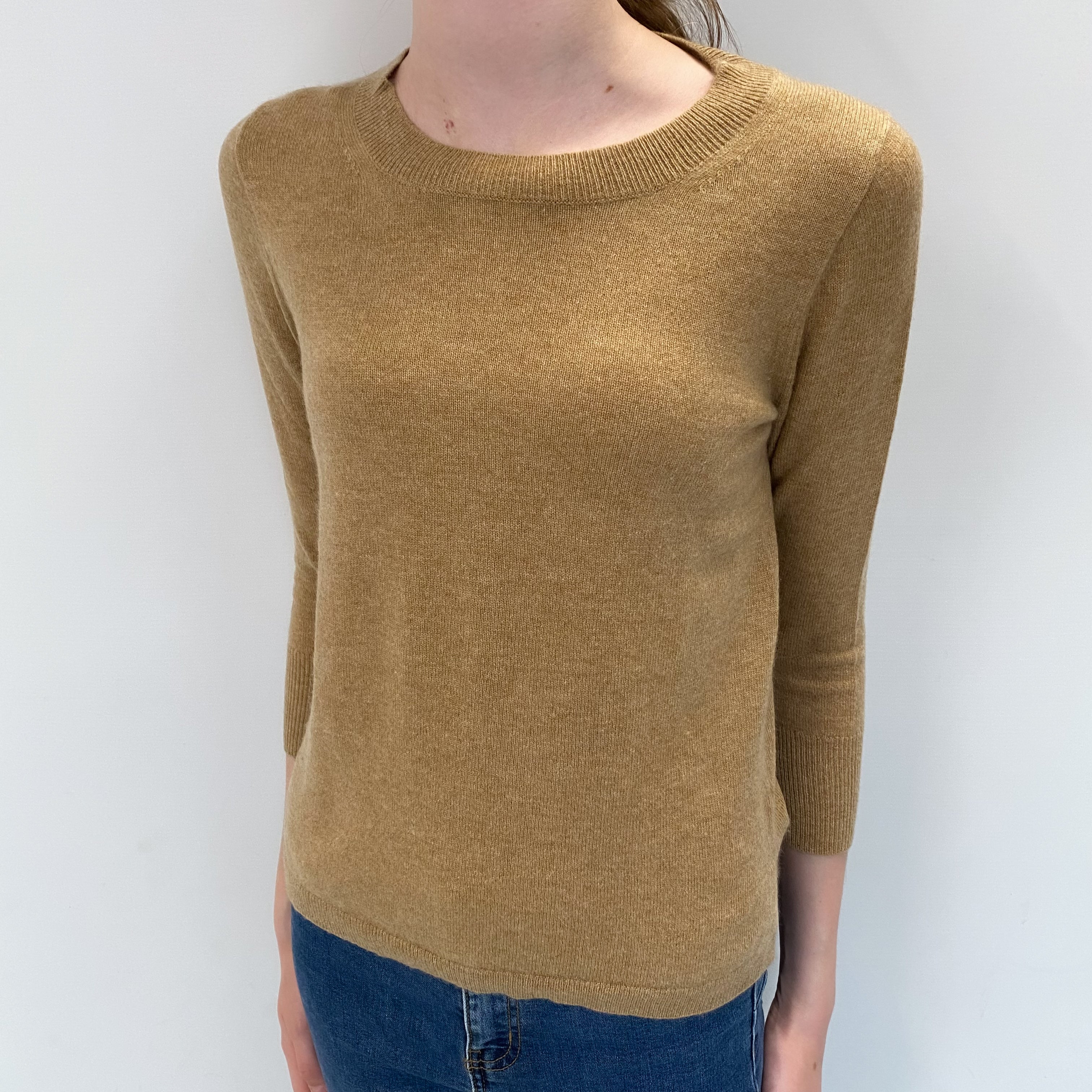 Camel Cashmere Crew Neck Jumper Extra Small