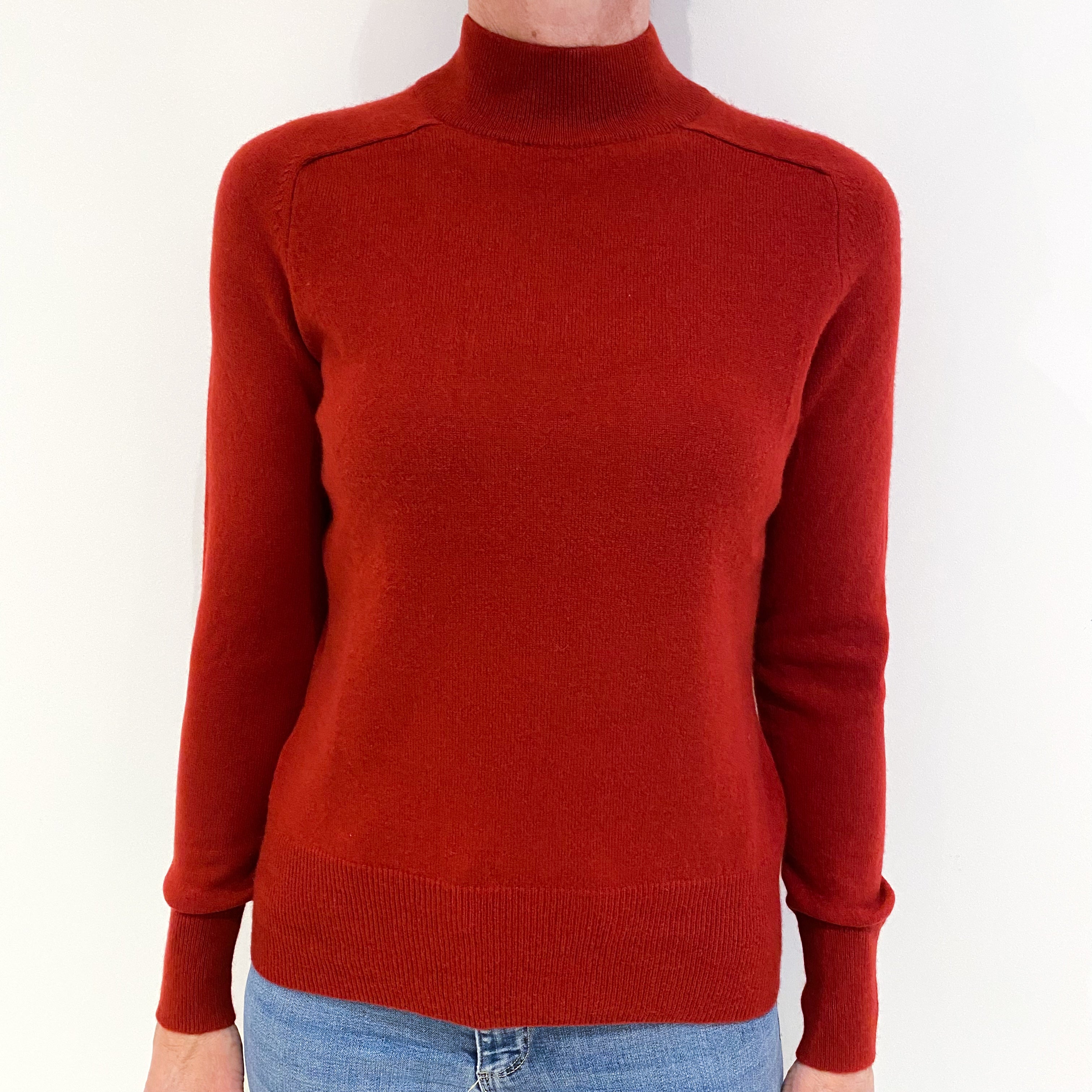 Crimson Red Cashmere Turtle Neck Jumper Small – NEARLY NEW CASHMERE CO.