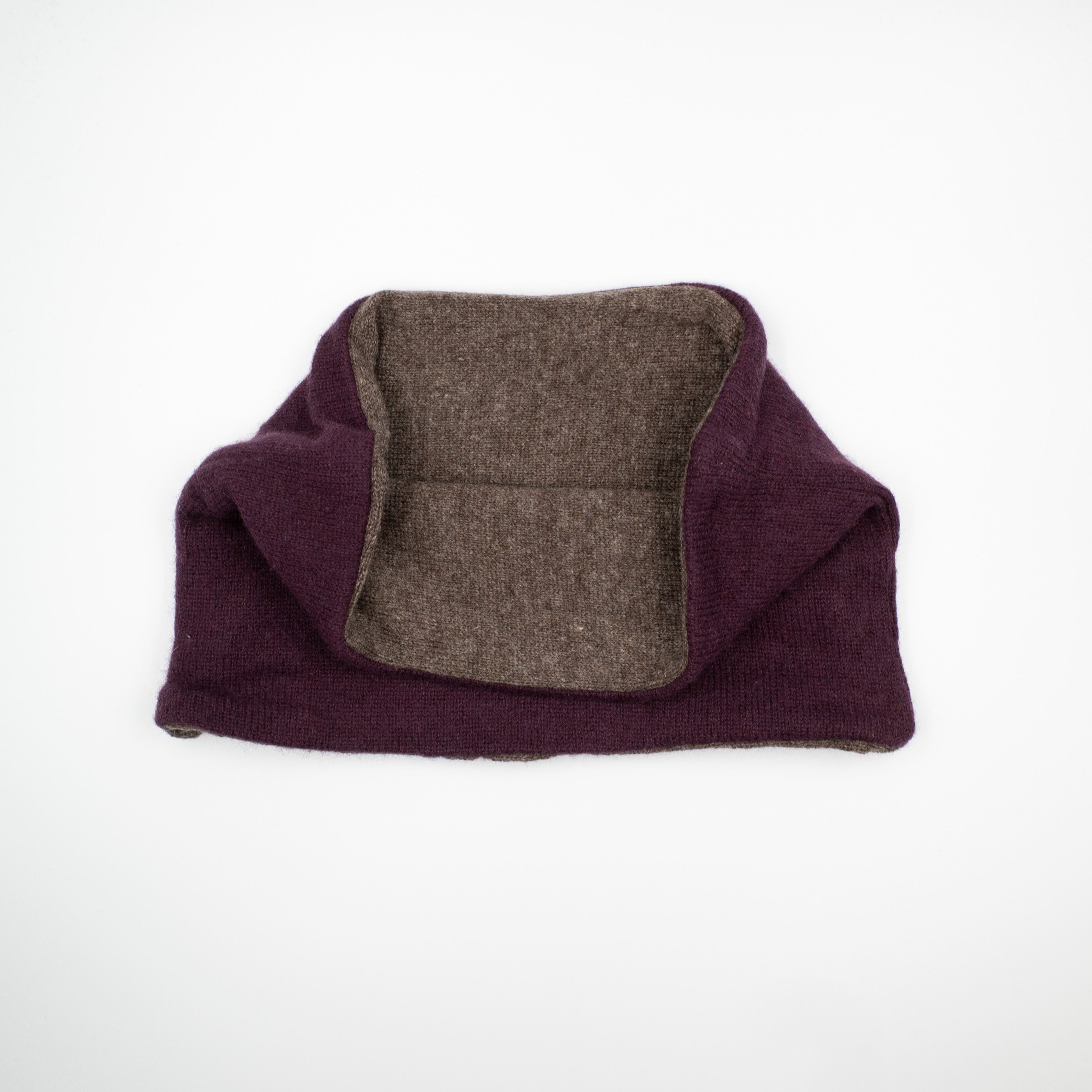 Aubergine Purple and Brown Neck Warmer