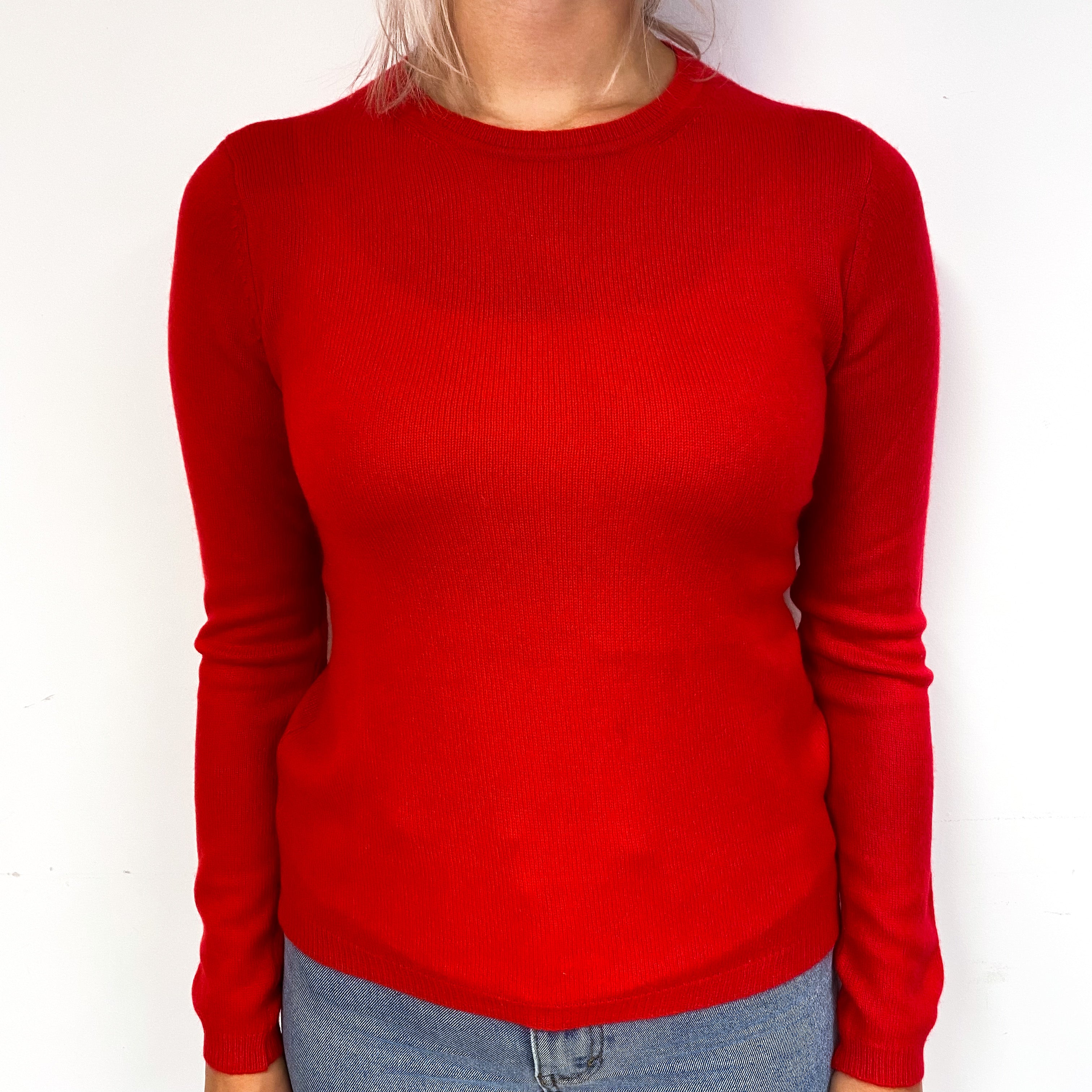 Scarlett Red Cashmere Crew Neck Jumper Small