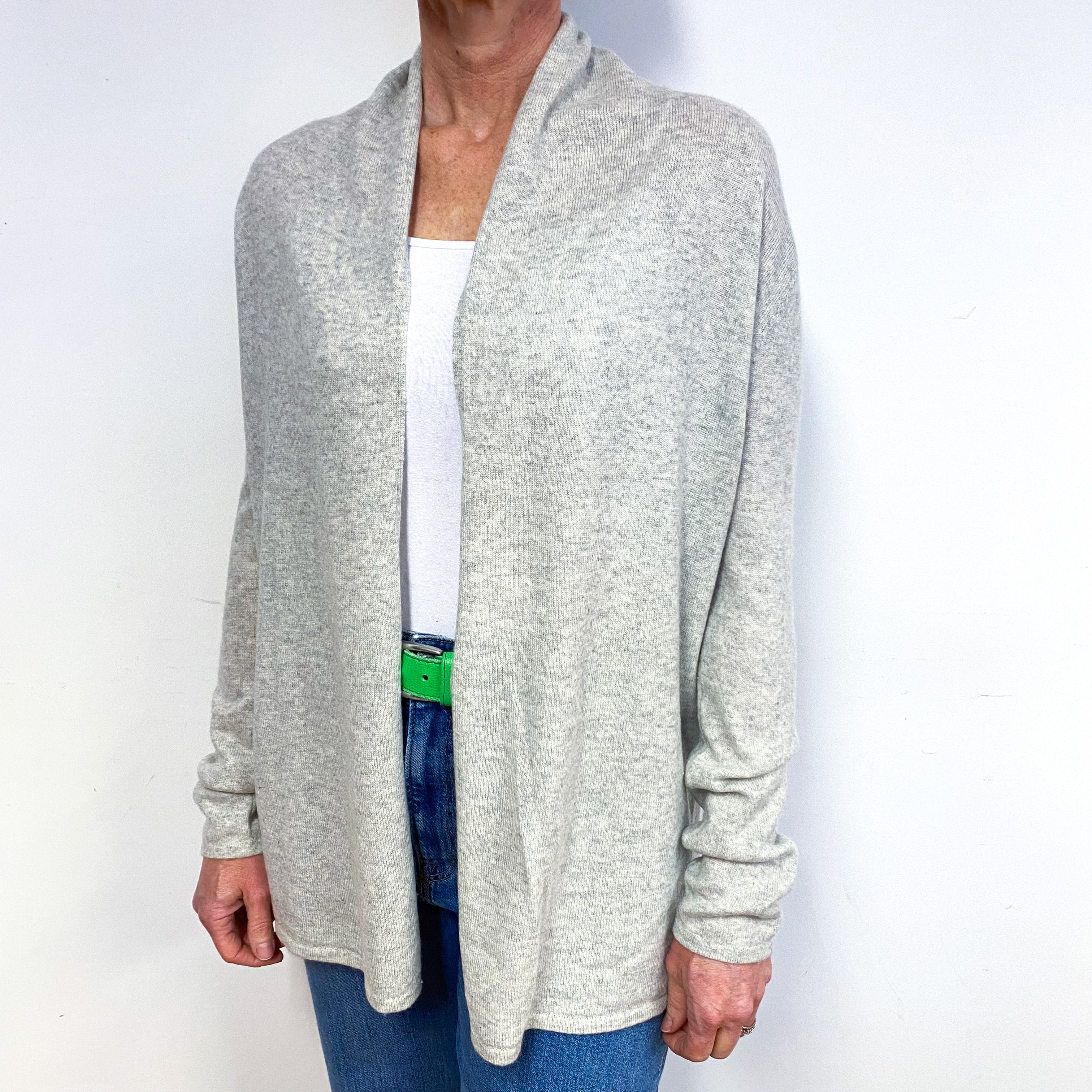 Mist Grey Cashmere Edge to Edge Cardigan Medium