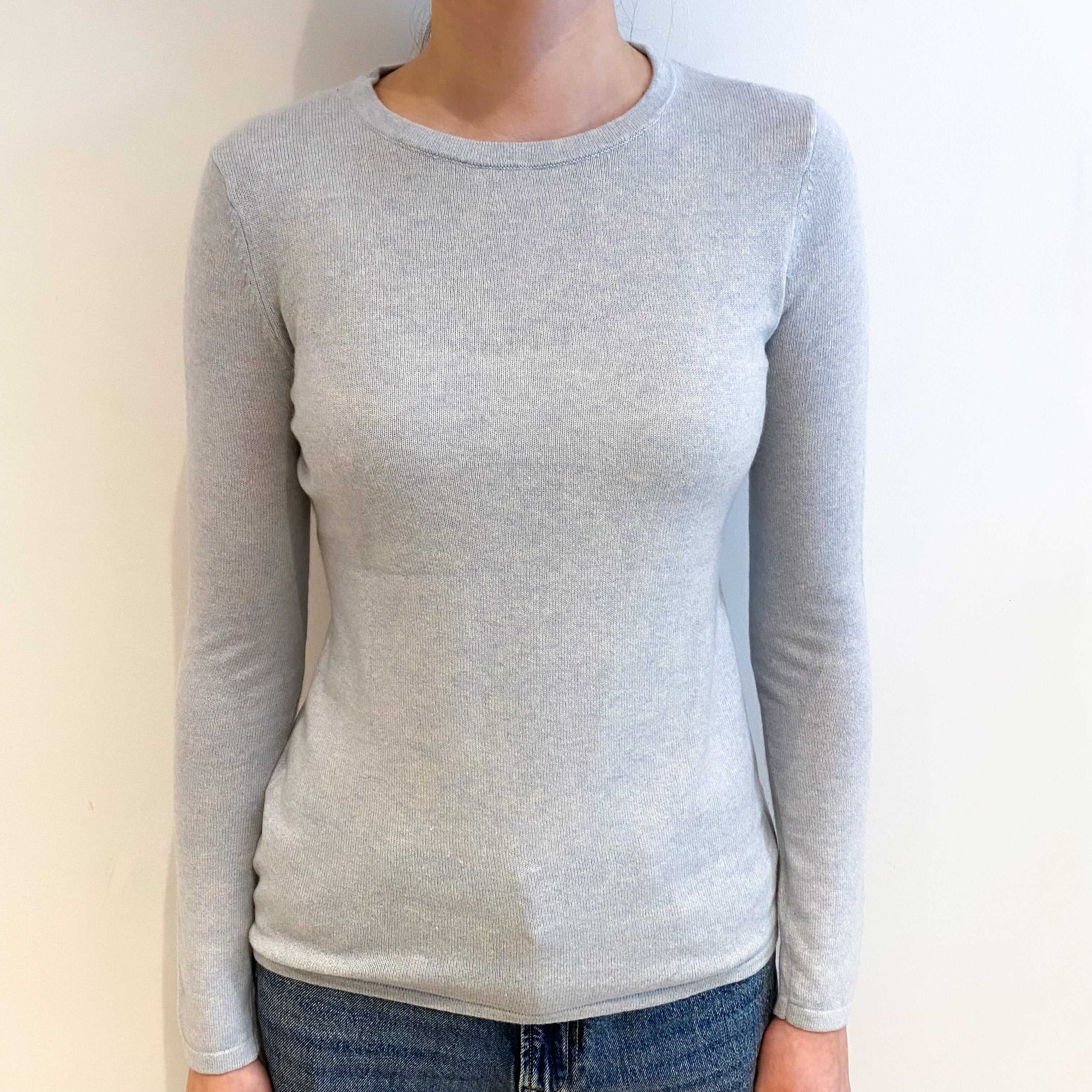 Ice Blue Cashmere Crew Neck Jumper Extra Small