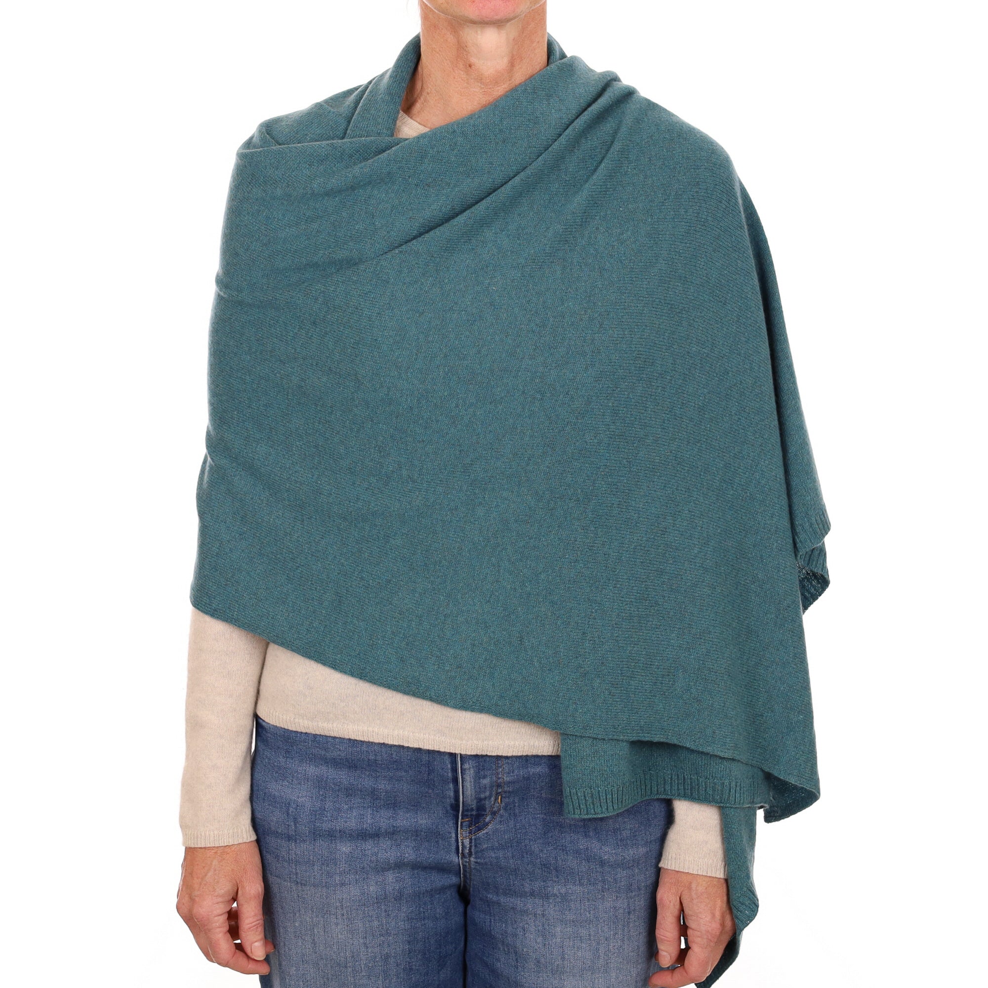 Brand New Ocean Green Recycled Cashmere Wrap