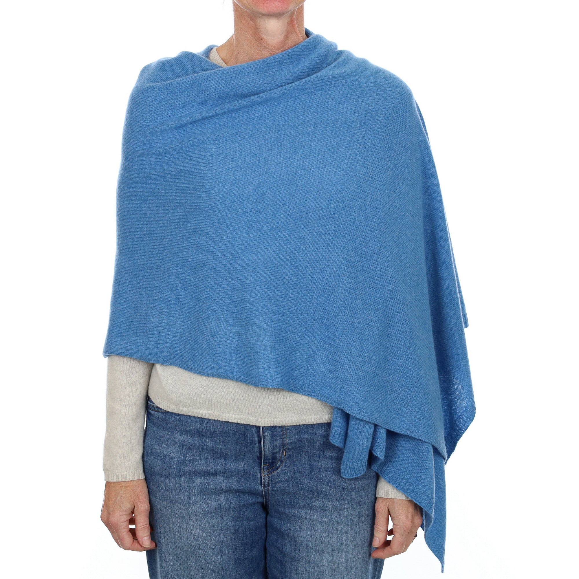 Brand New Mediterranean Blue Recycled Cashmere Wrap