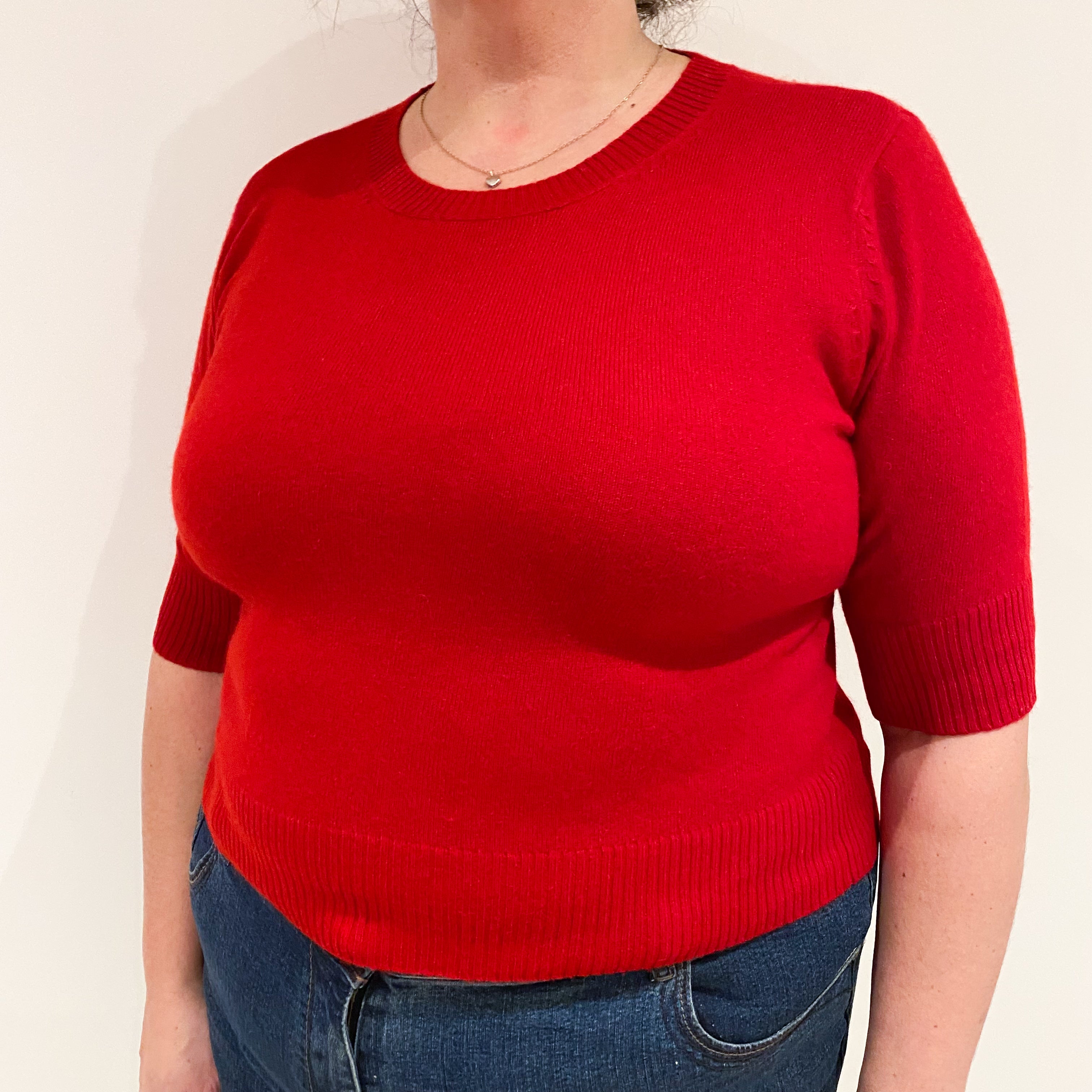 Ruby Red Cashmere Twin Set Cardigan Extra Large