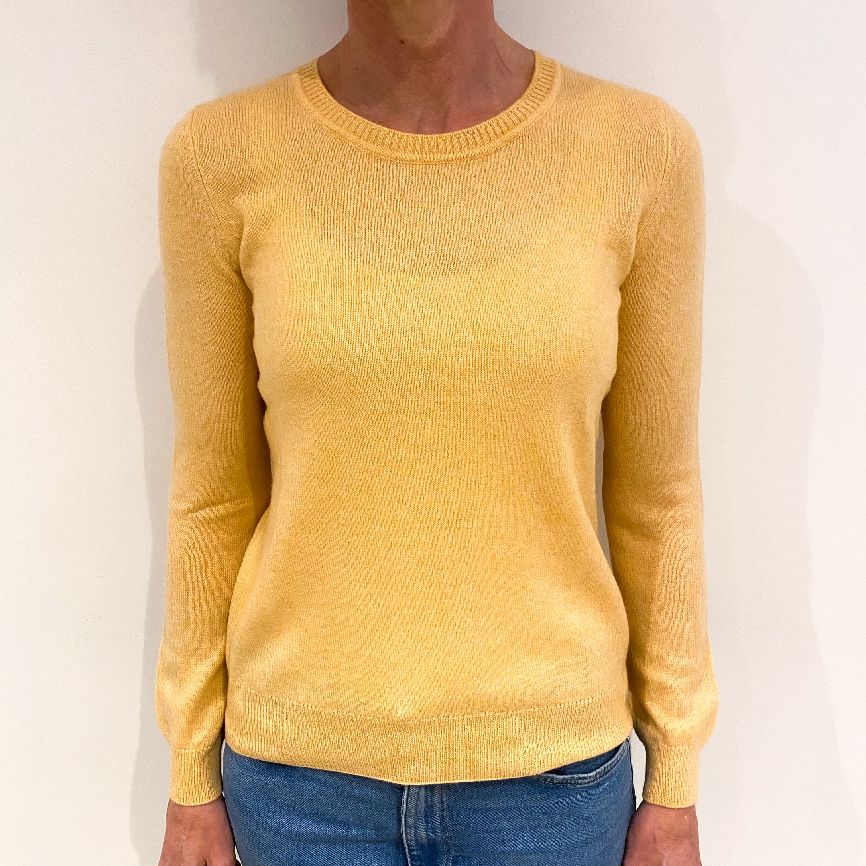 Apricot Orange Cashmere Scoop Neck Jumper Small