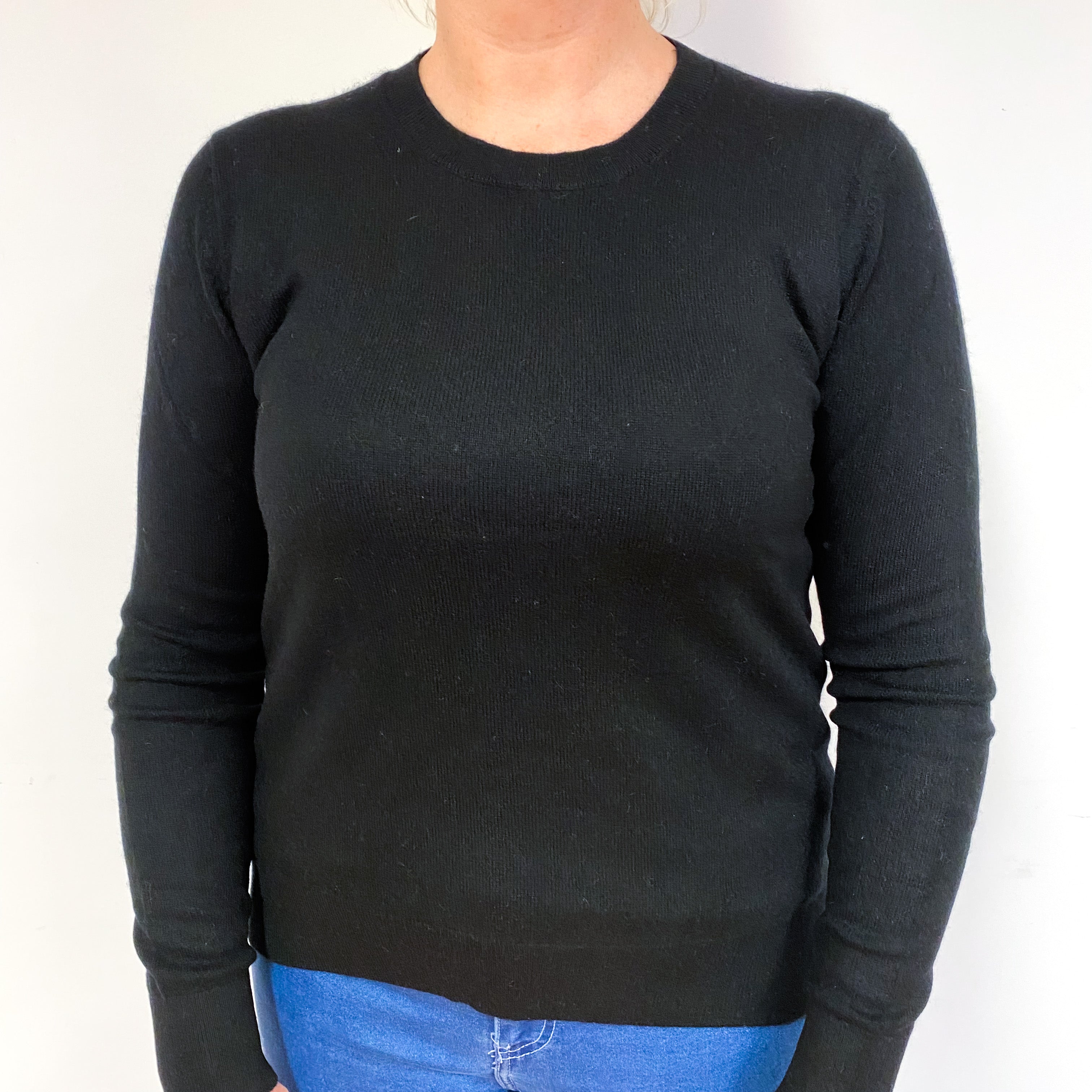 Black Cashmere Crew Neck Jumper Large