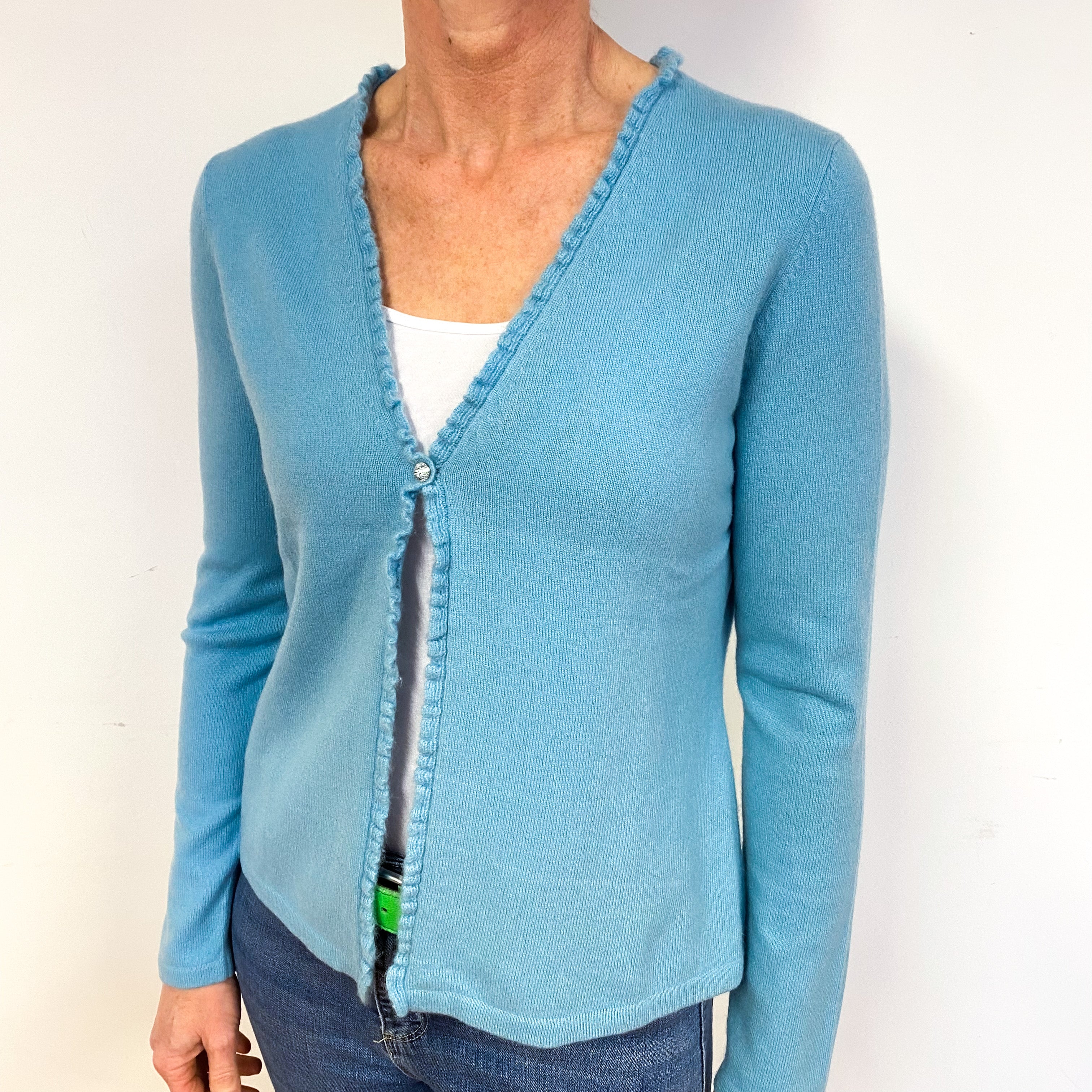 Sky Blue Cashmere Cardigan Medium