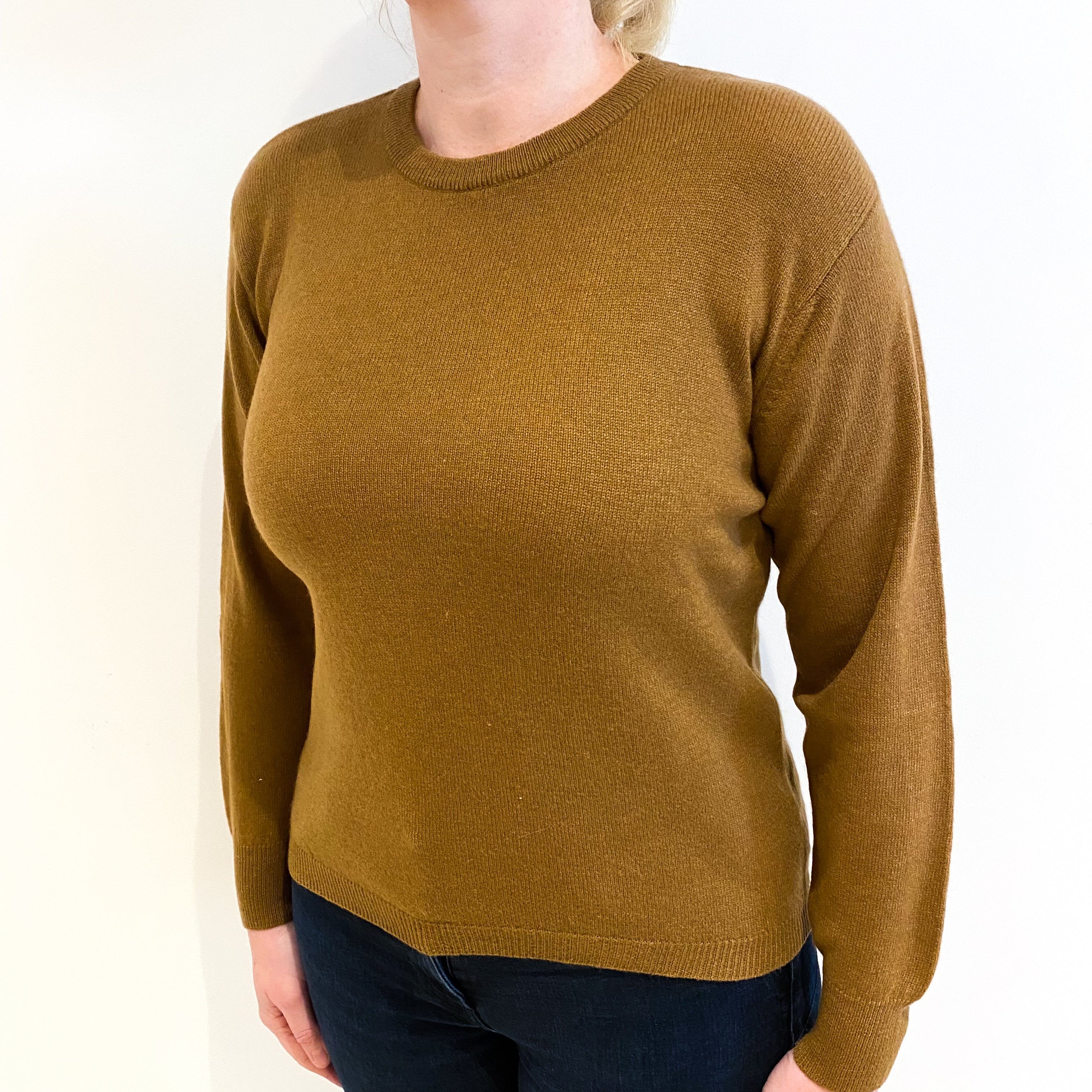 Cinnamon Brown Cashmere Crew Neck Jumper Large