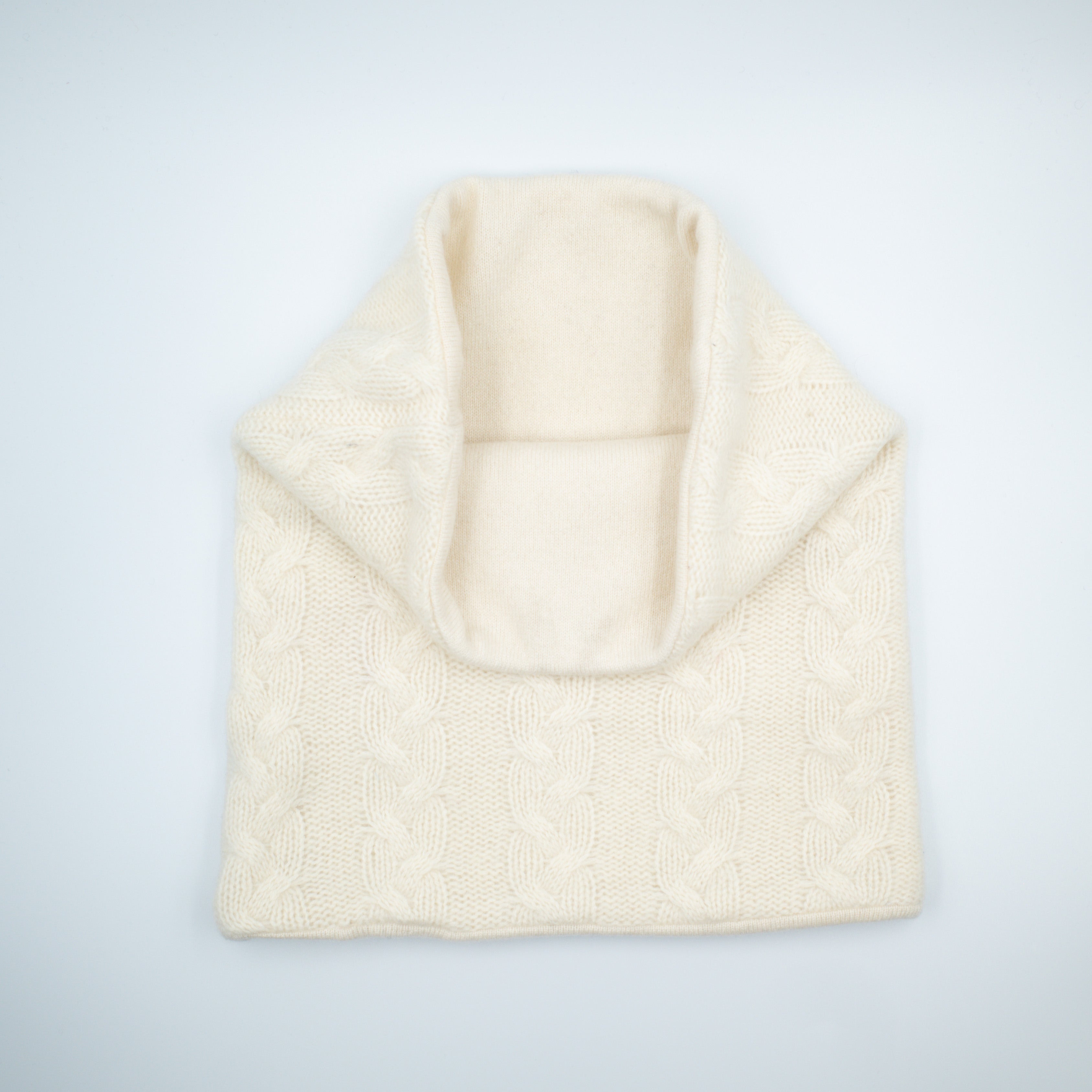 Cream Cable Luxury Double Layered Snood