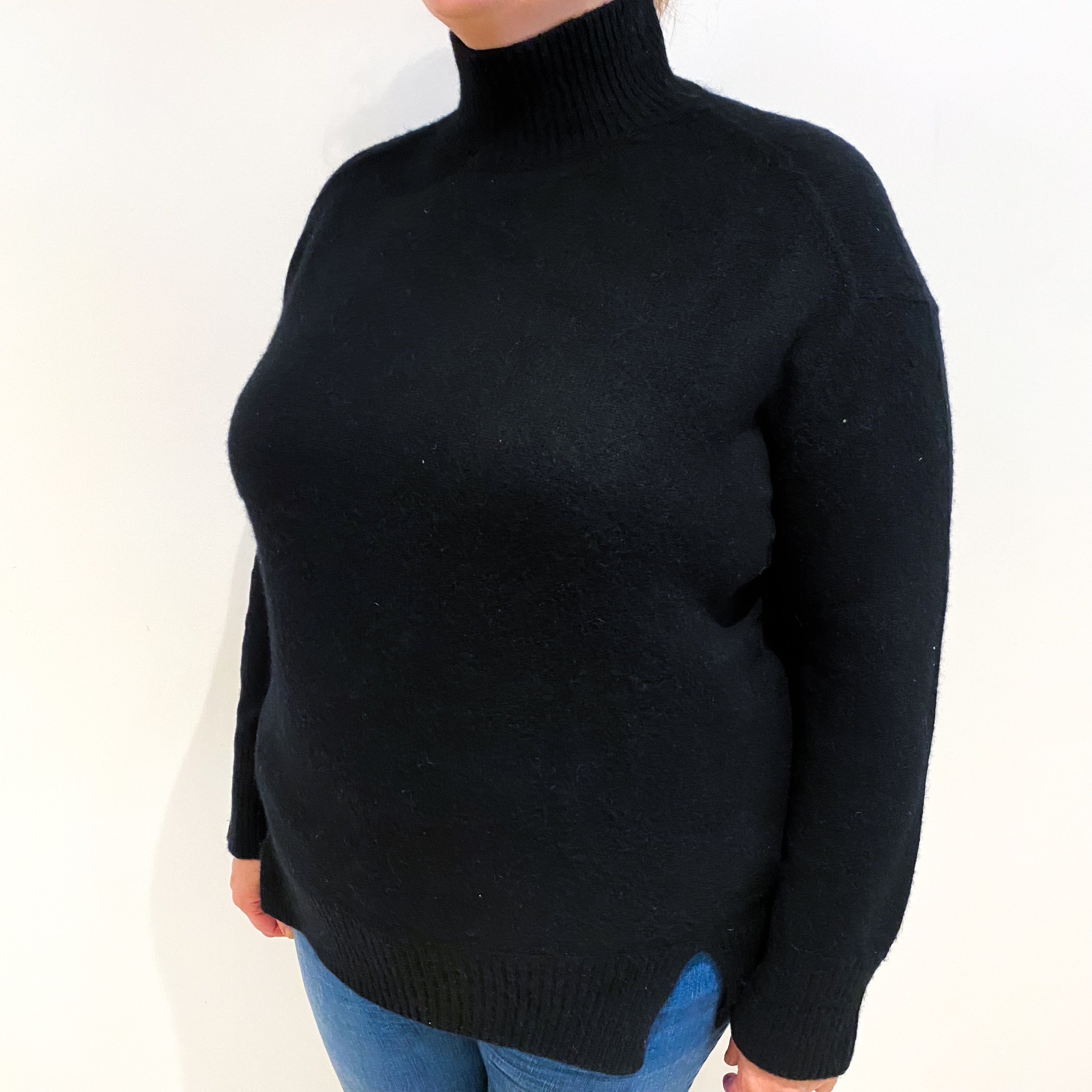 Vince Black Cashmere Turtle Neck Jumper Extra Large