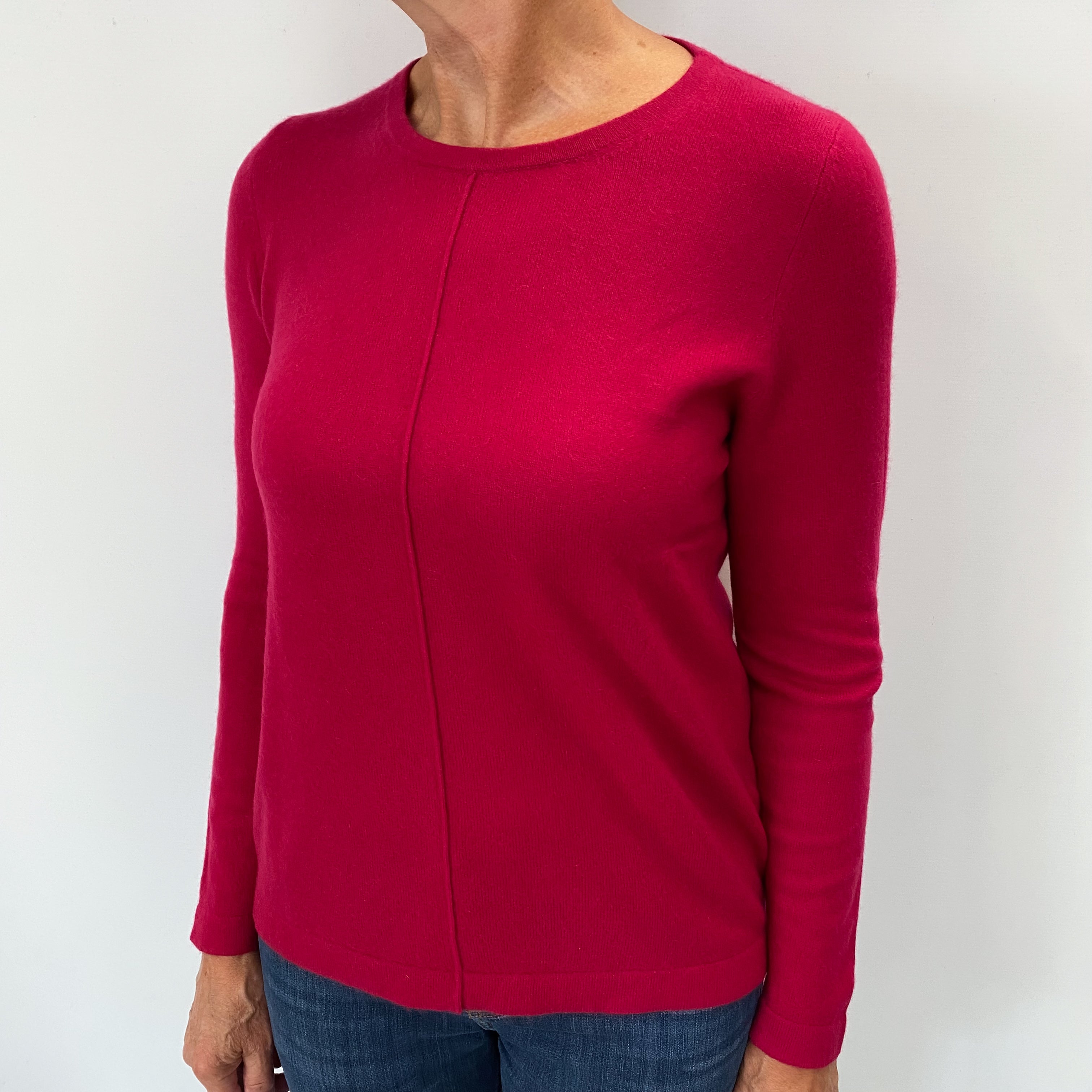 Cherry Pink Cashmere Crew Neck Jumper Medium