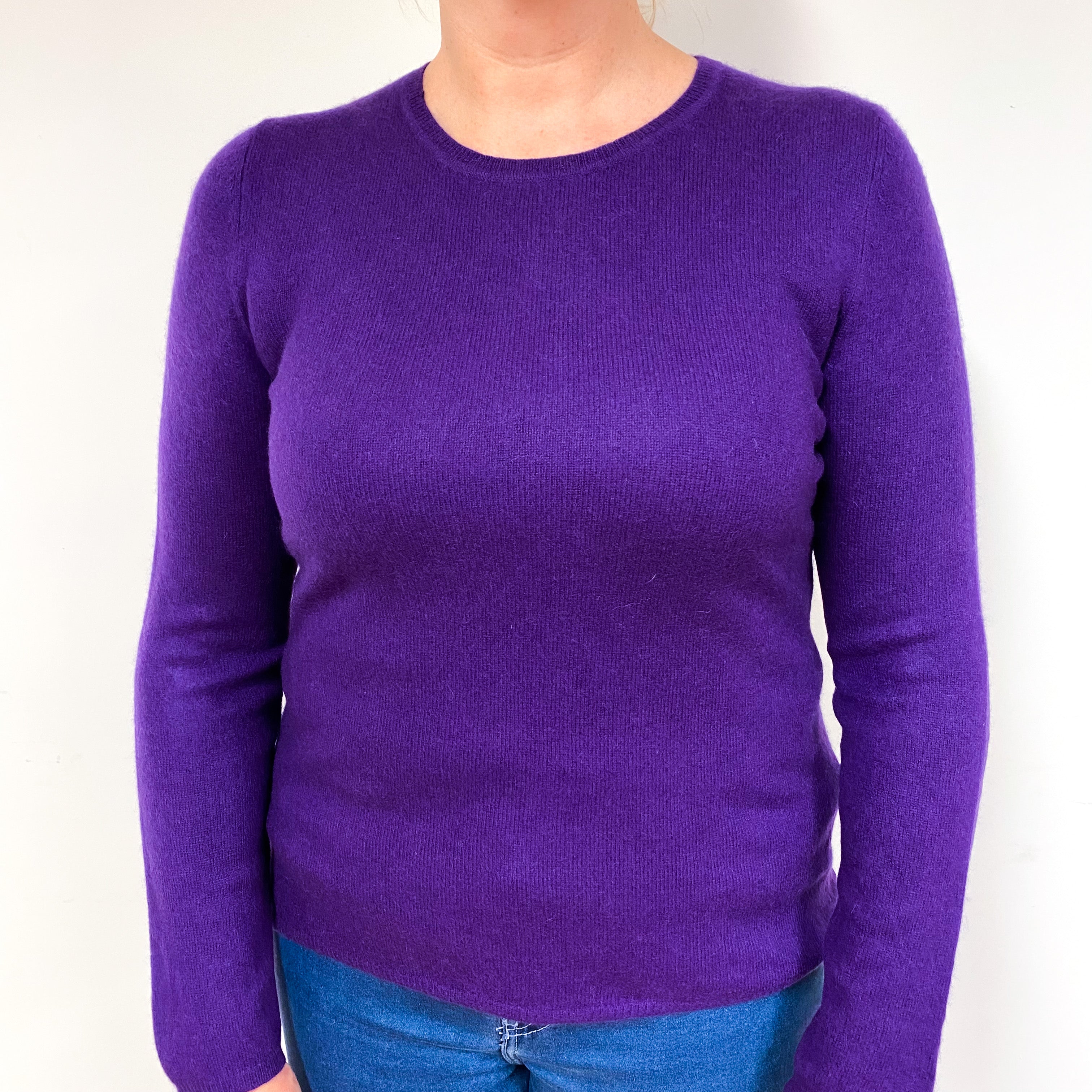 Iris Purple Cashmere Crew Neck Jumper Large